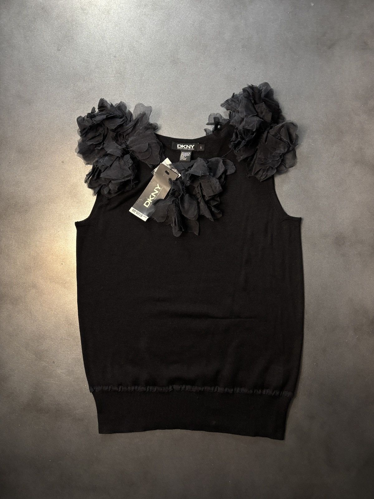 DKNY DKNY Tank Top Floral Applique Sleeveless Top Sweater Vest Size S / US 4 / IT 40 - 2 Thumbnail