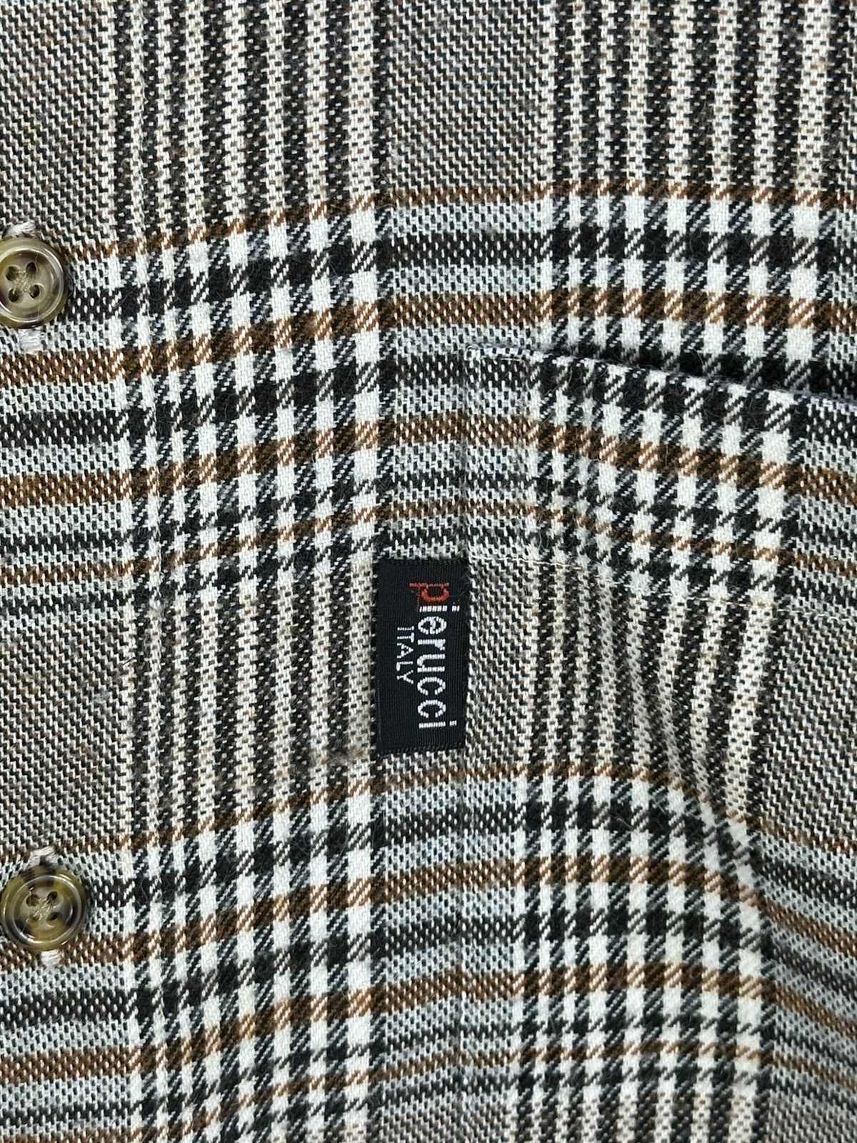Japanese Brand Pierucci Italy Houndstooth Check Flannel Shirt Size US L / EU 52-54 / 3 - 9 Thumbnail