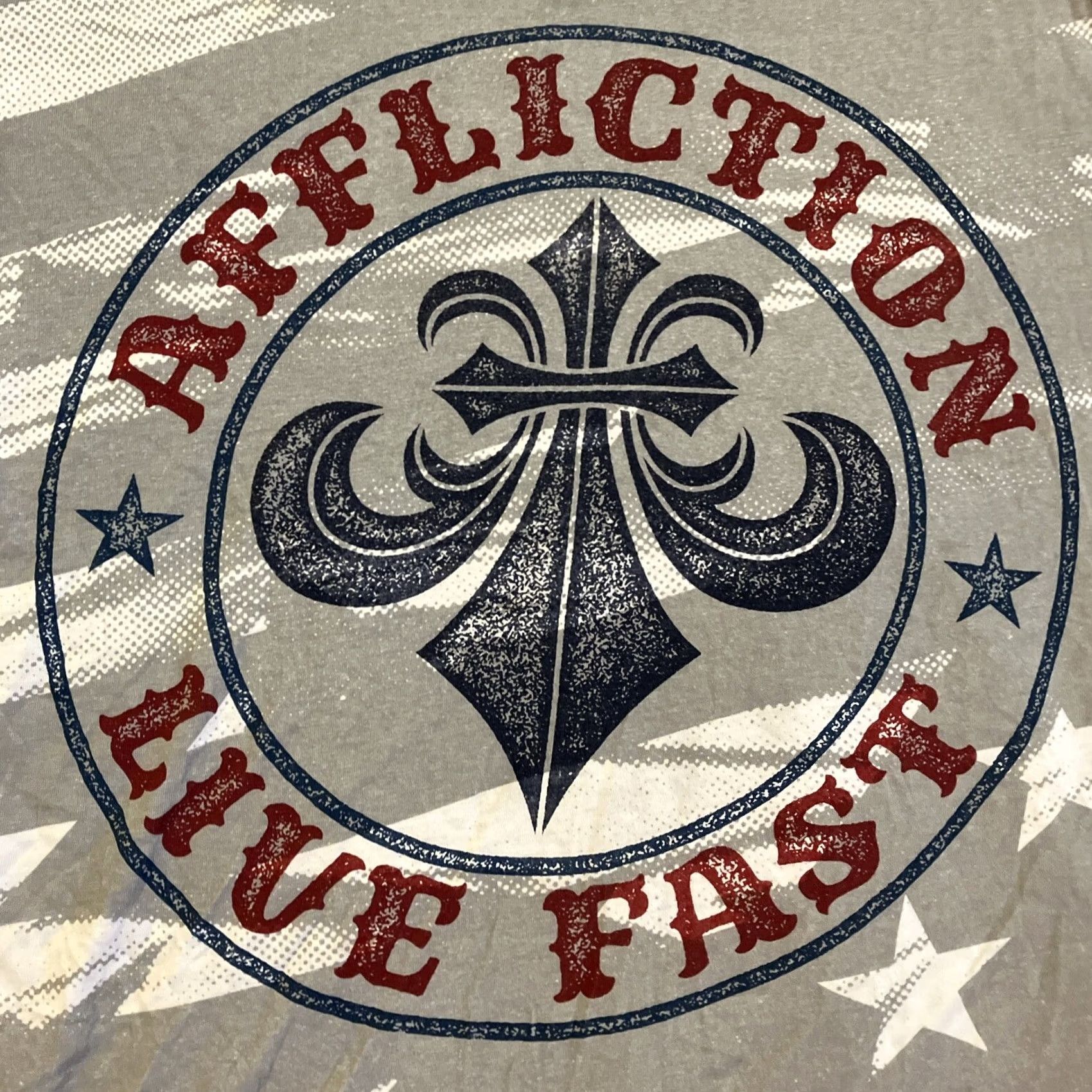 Affliction VINTAGE Affliction Live Fast All Over Print Short Sleeve Crew Neck T Shirt M Men Gray Crew Neck T Shirt Mens M Size US M / EU 48-50 / 2 - 2 Thumbnail