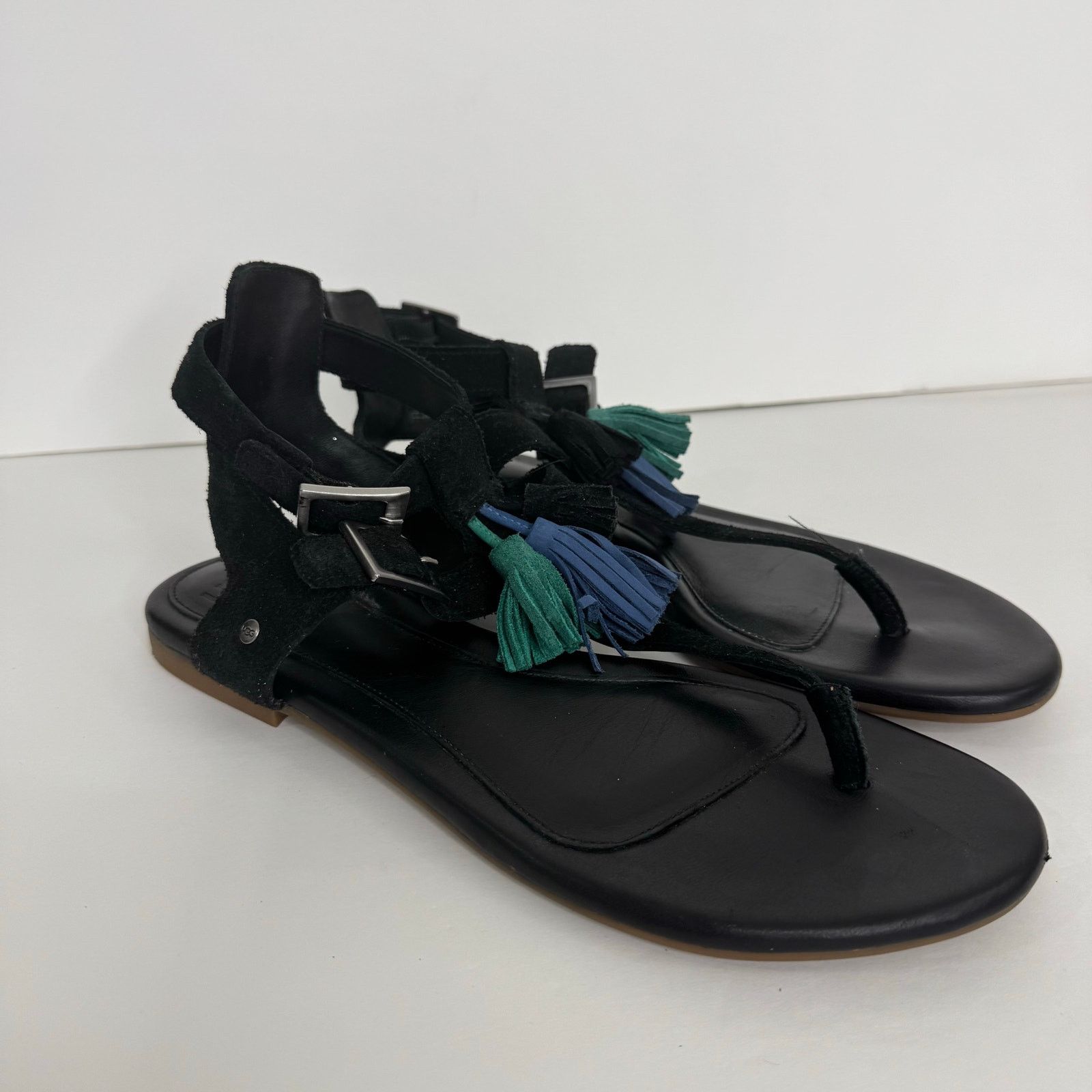 Ugg UGG Lecia Black Leather Ankle Wrap Sandal Size 9 Size US 9 / IT 39 - 3 Thumbnail