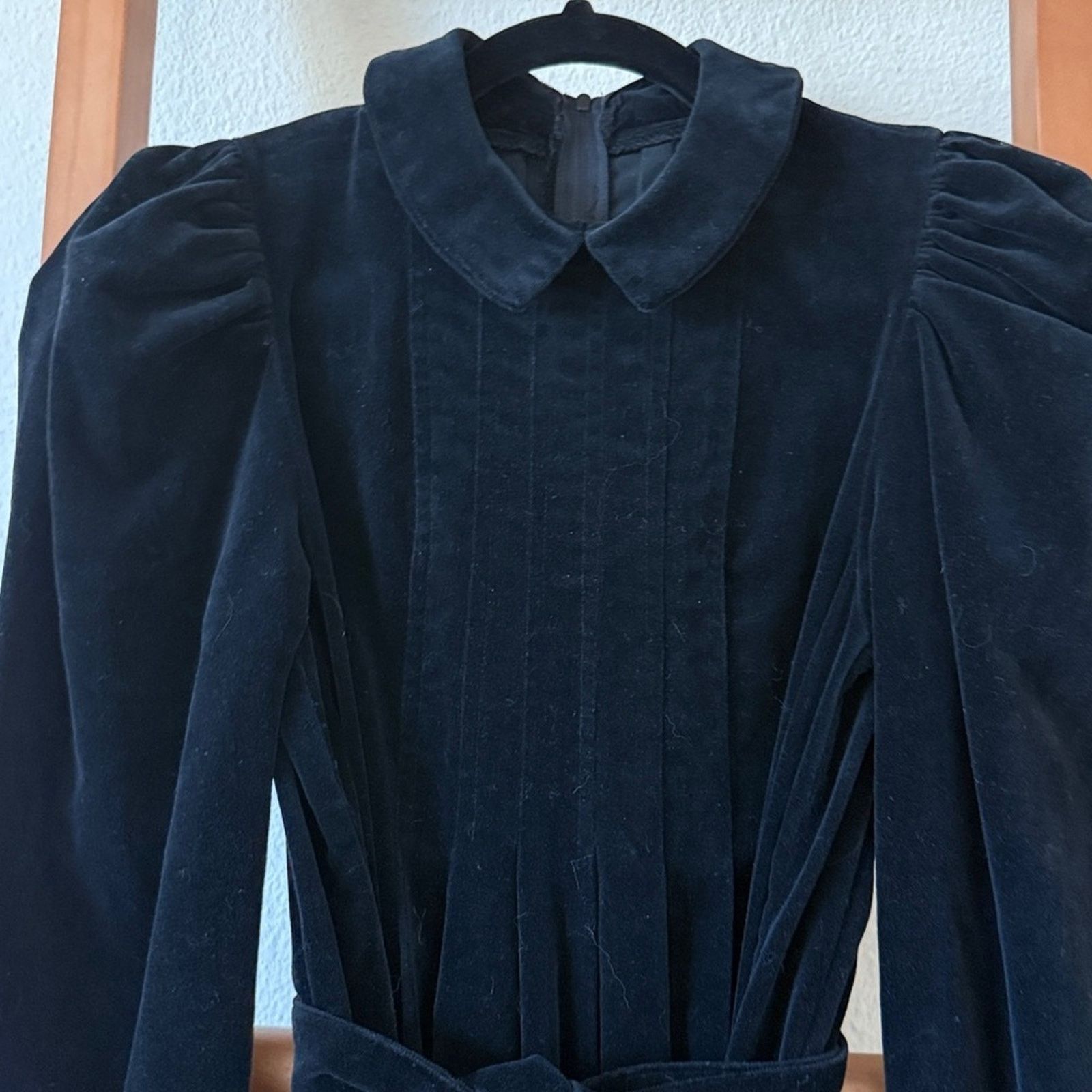 Laura Ashley Vintage Laura, Ashley puff sleeve pleat front black dress 6 Size M / US 6-8 / IT 42-44 - 6 Thumbnail