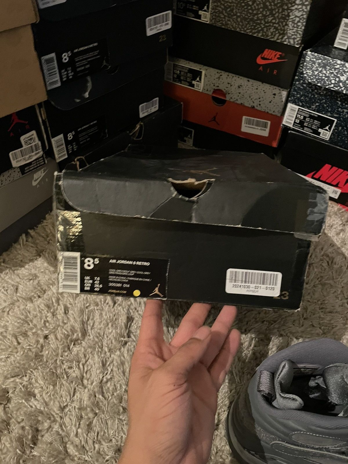 Jordan Brand Jordan 8 Cool Grey Size US 8.5 / EU 41-42 - 10 Thumbnail