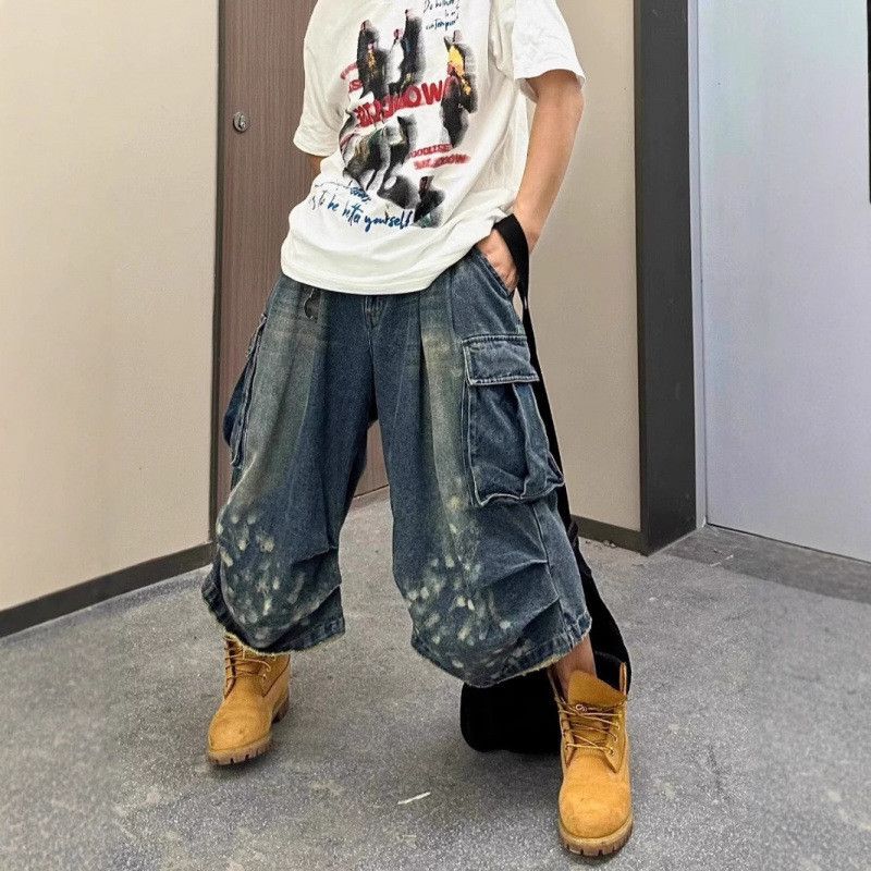 Japanese Brand × Jean Retro straight loose wide leg denim shorts Size US 32 / EU 48 - 2 Thumbnail