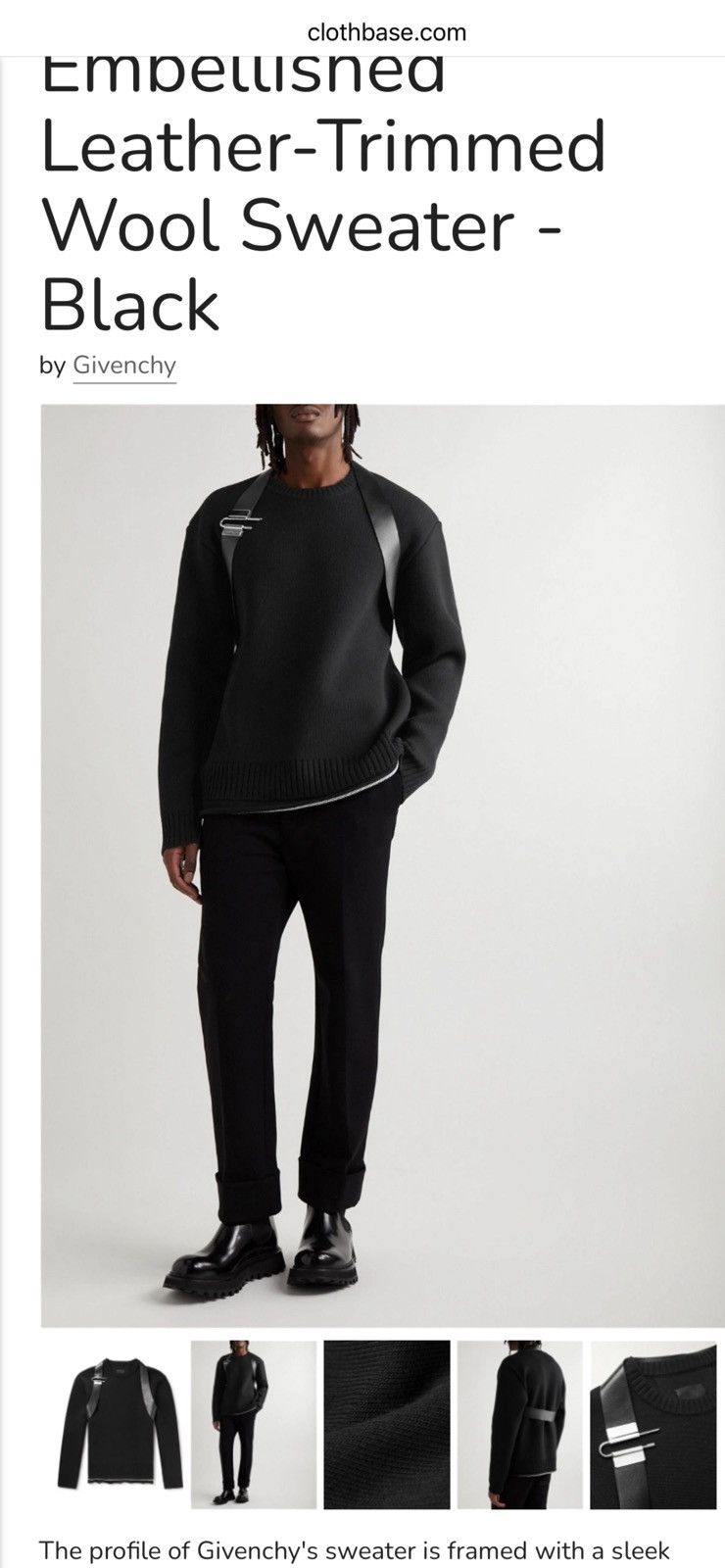 Givenchy GIVENCHY men’s leather strap sweater. XL. $2700 Size US XL / EU 56 / 4 - 1 Thumbnail
