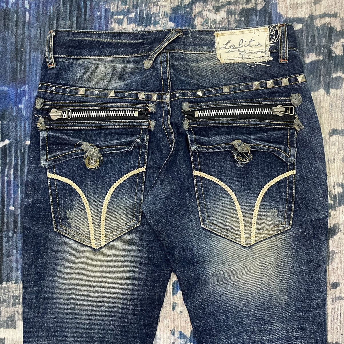 Hysteric Glamour 🇯🇵 LOLITA concert club catclaws distressed flare exotic denim Size 31" - 17 Thumbnail