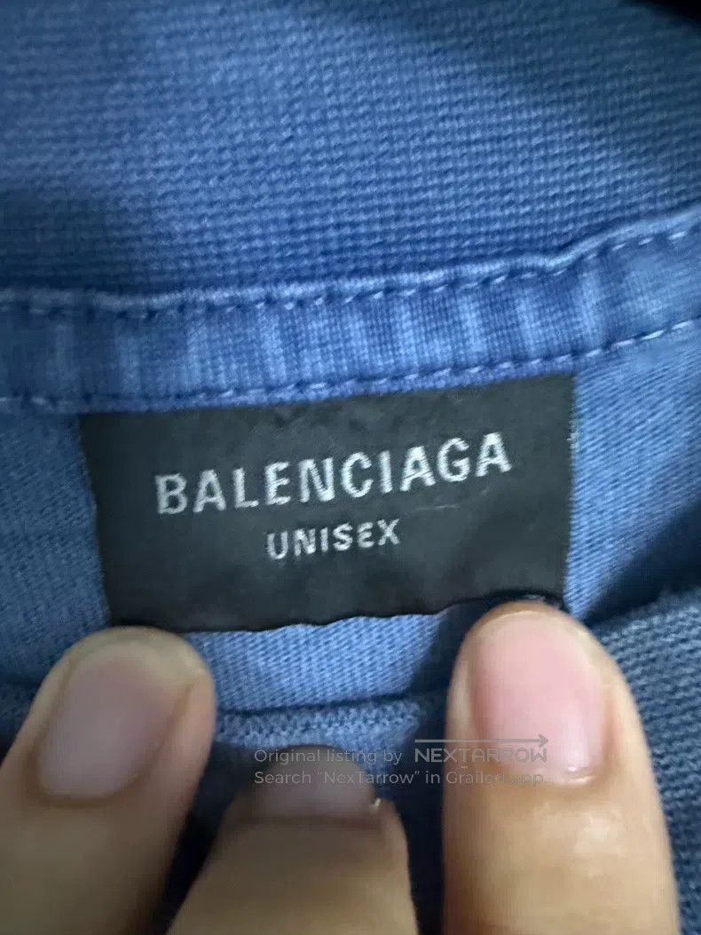 Balenciaga Balenciaga Oversized Blue Short Sleeve Shirt Size US L / EU 52-54 / 3 - 3 Thumbnail