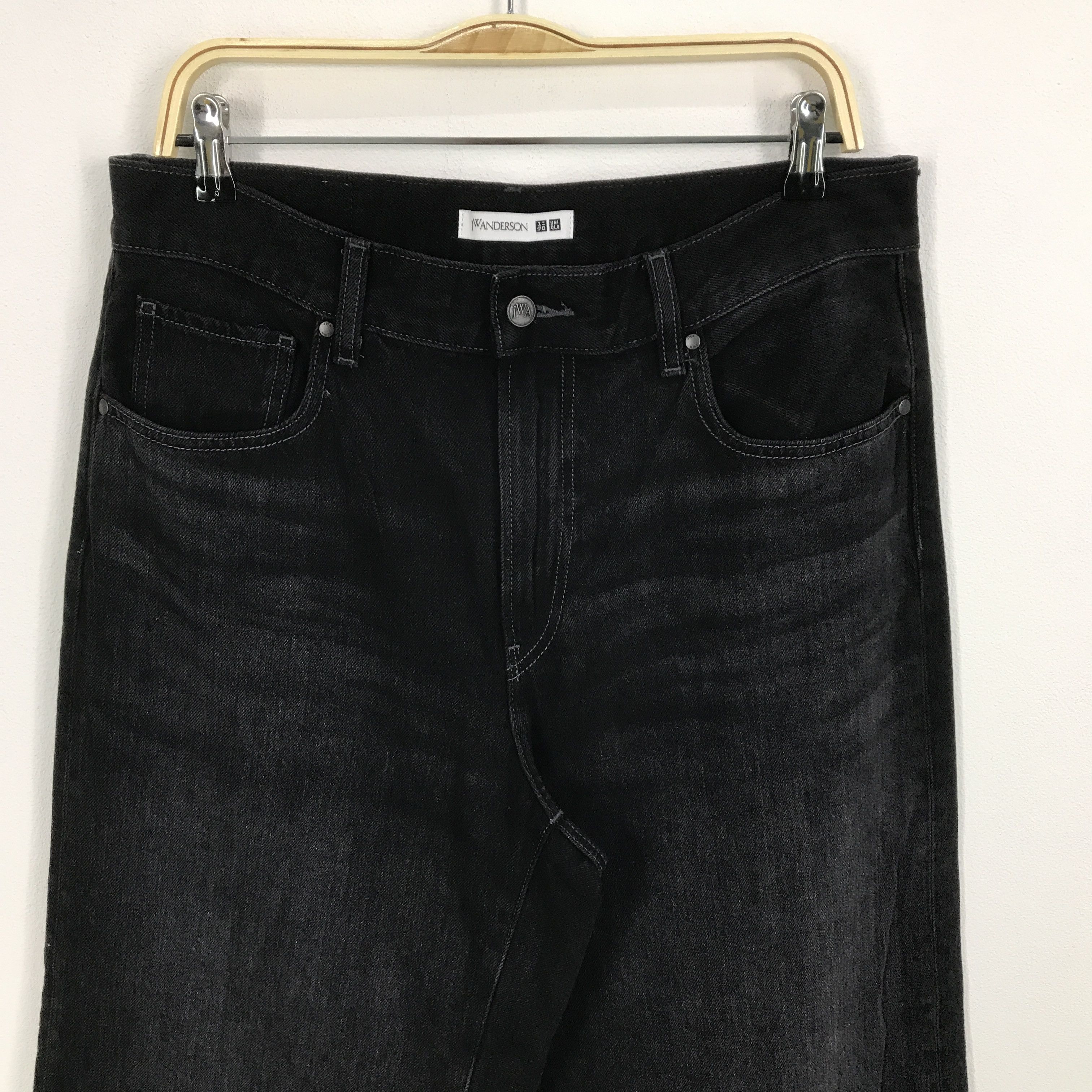 JW Anderson × Japanese Brand × Uniqlo J.W. Anderson x uniqlo baggy Black jean pants Size US 33 - 3 Thumbnail