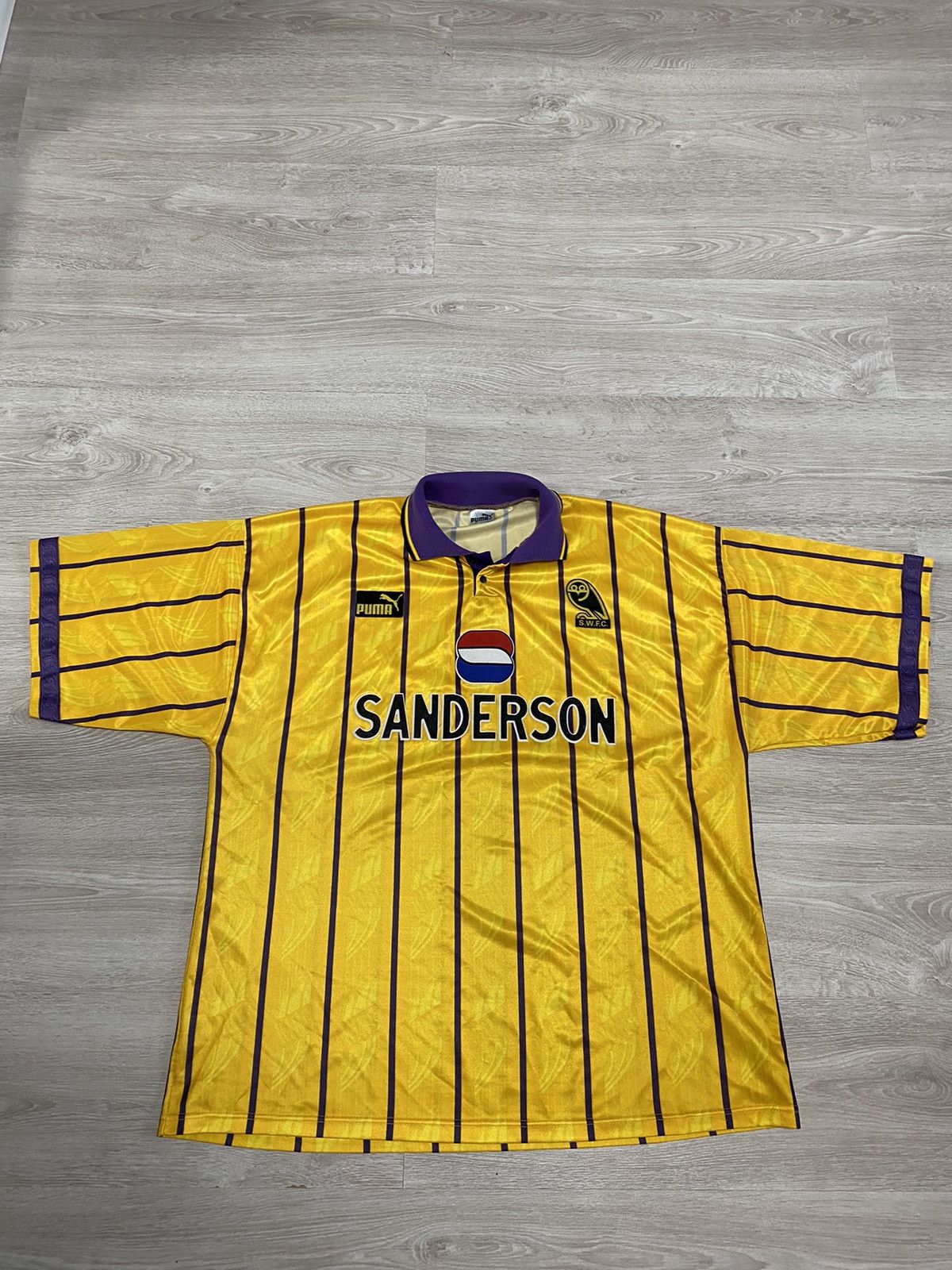 Image of Original Sheffield Wednesday 1994/1996 Puma Football in Yellow, Men's (Size XL)