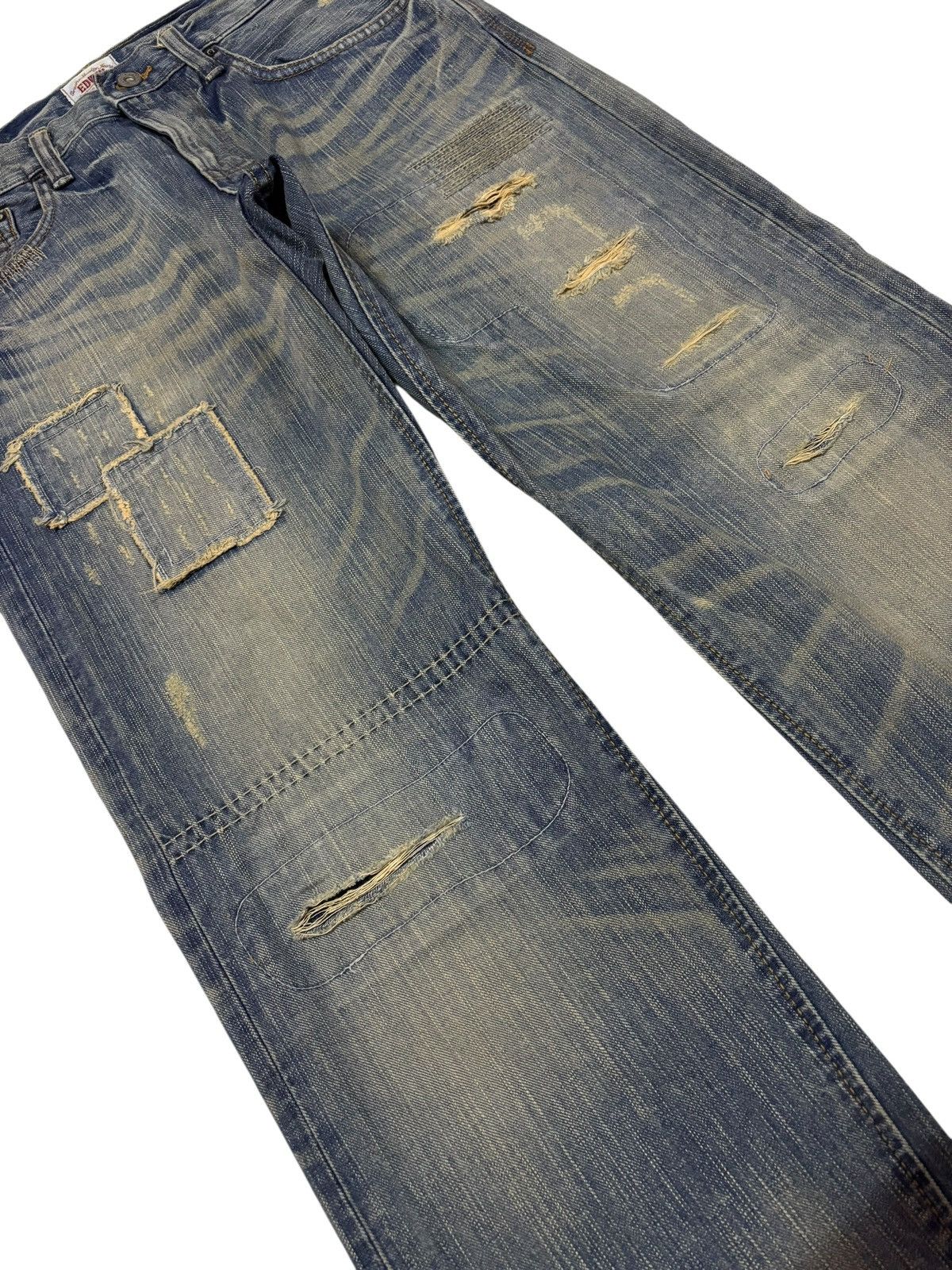 Edwin Vtg Edwin XV Japan 403 Distressed Jeans Size US 32 / EU 48 - 3 Thumbnail