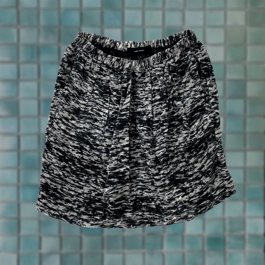Isabel Marant Isabel Marant Skirt Womens 38 Gray Velvet Eitan Print Chiffon Elastic Waist Short Skirt 38 Womens Gray Velvet Athletic Style 90s? Size 26" / US 2 / IT 38 - 1 Thumbnail