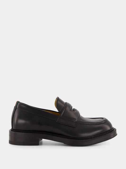 Gucci o1mt1gz0925 Men's Loafers With Web in Black Size US 11.5 / EU 44-45 - 1 Thumbnail