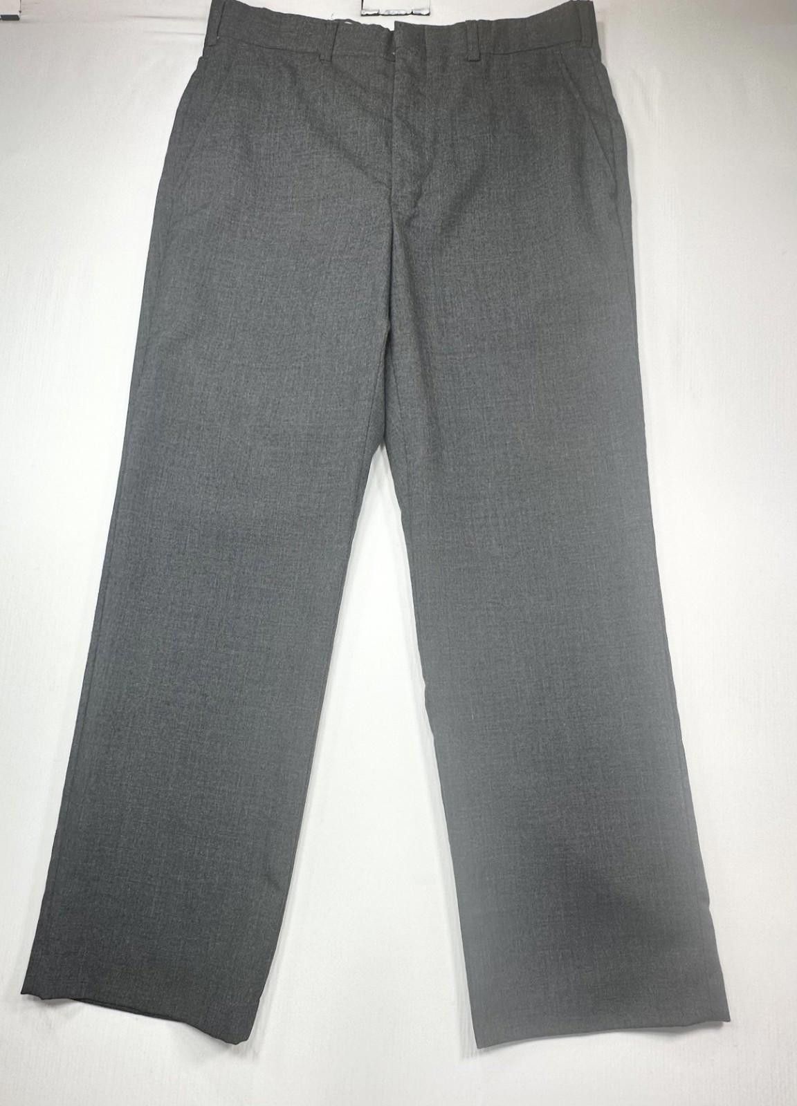 London Fog London Fog Flat Front Polyester/Wool Dress Pants Gray 34/30 Size US 34 / EU 50 - 1 Thumbnail