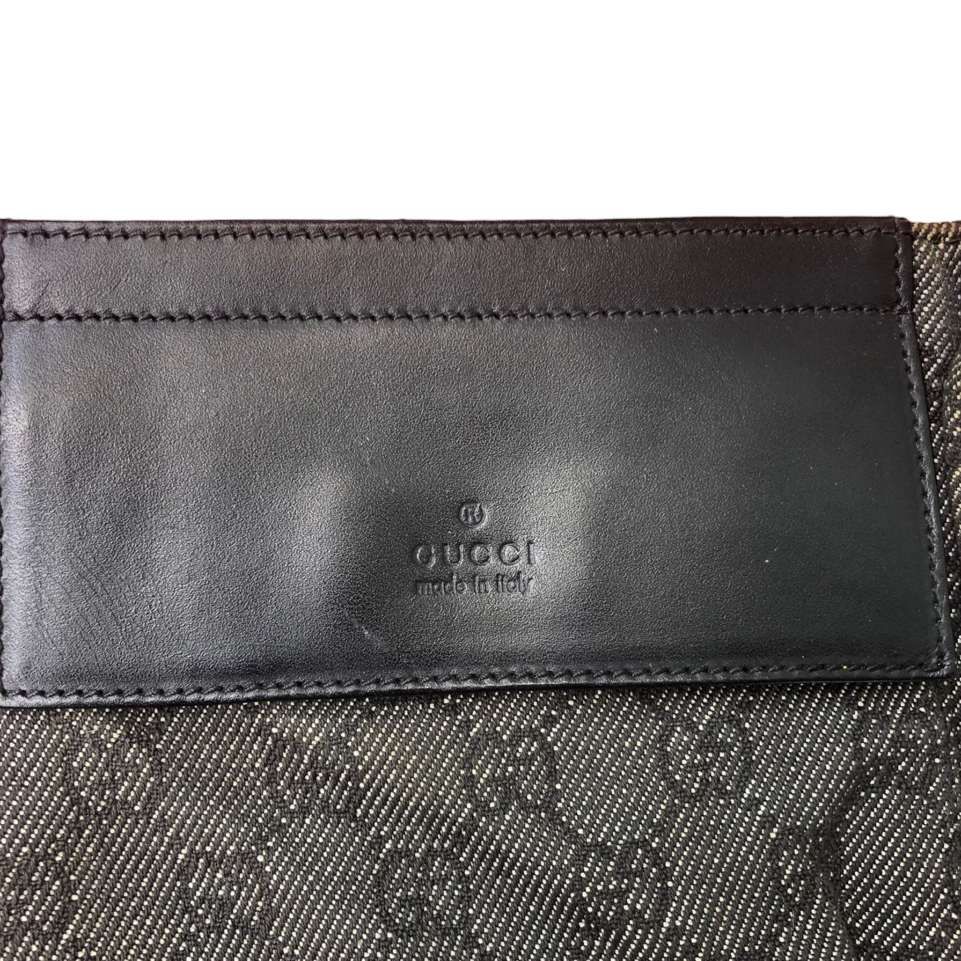 Gucci 🔥Vintage GUCCI Black GG Denim Canvas Web Waist Belt Bag Size ONE SIZE - 4 Thumbnail
