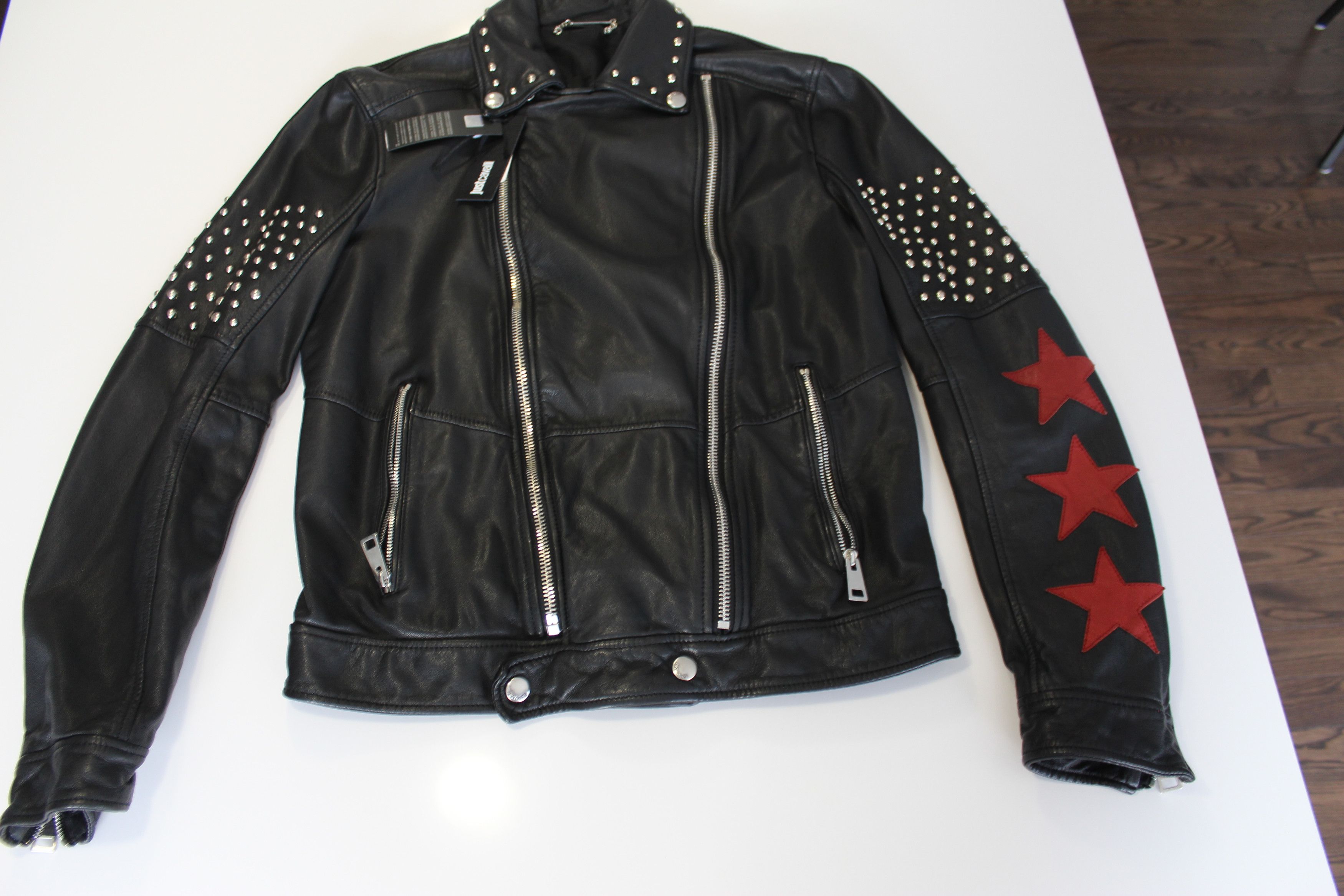 Just Cavalli Just Cavalli Leather Biker Jacket Size US M / EU 48-50 / 2 - 1 Thumbnail