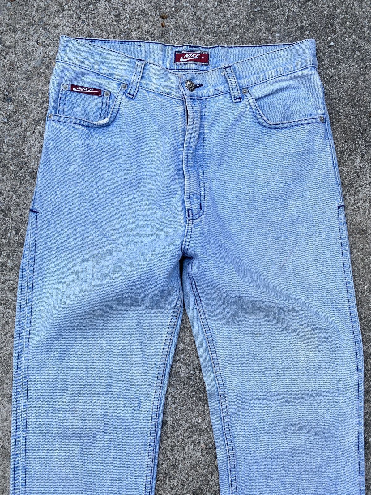 Nike × Vintage 1990s - Nike Light Wash Jeans Wear Size US 31 - 3 Thumbnail