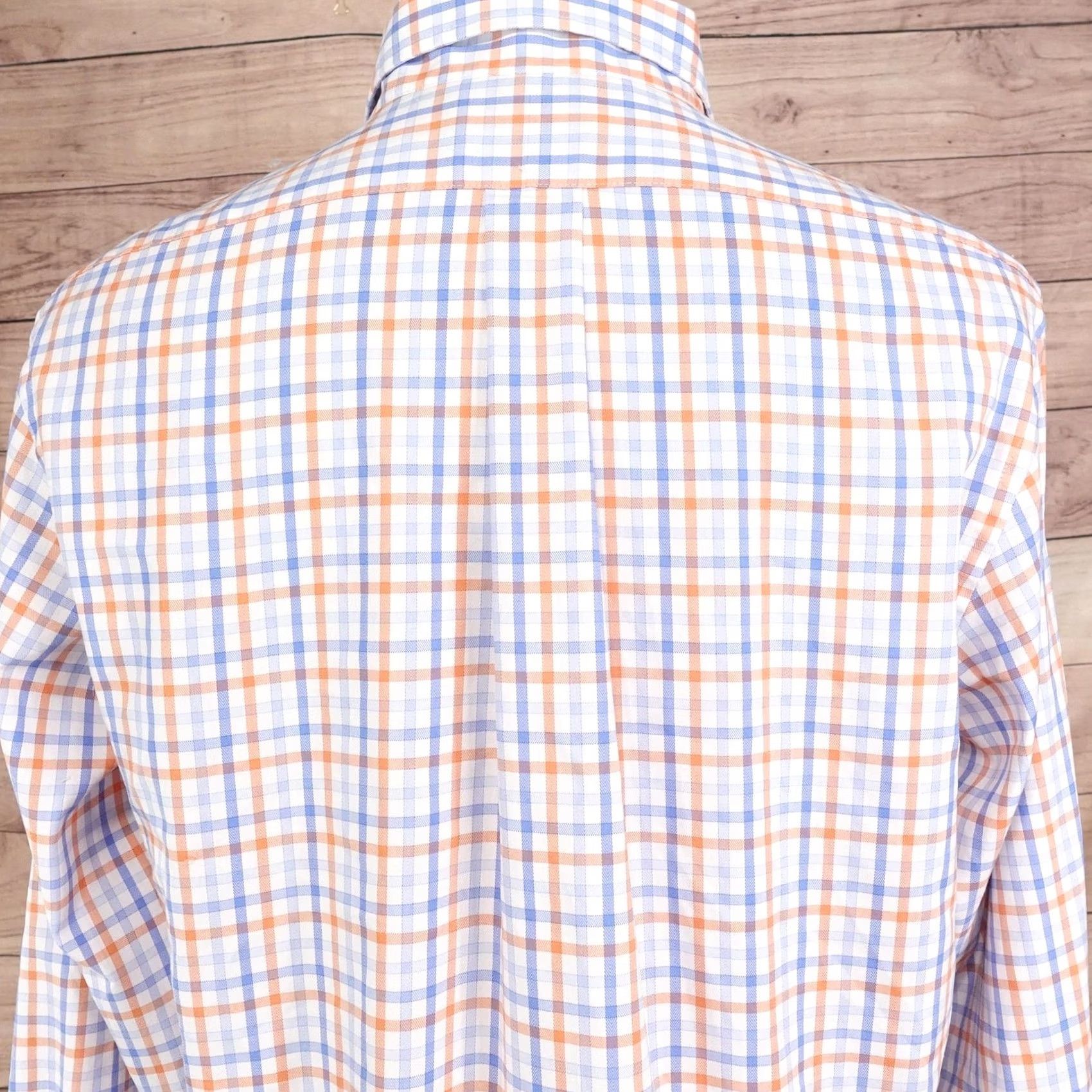 Chaps Chaps Dress Shirt Mens 15.5 34/35 White Check Regular Fit Comfort Stretch Wrinkle Free Shirt Mens Size 42R - 5 Thumbnail