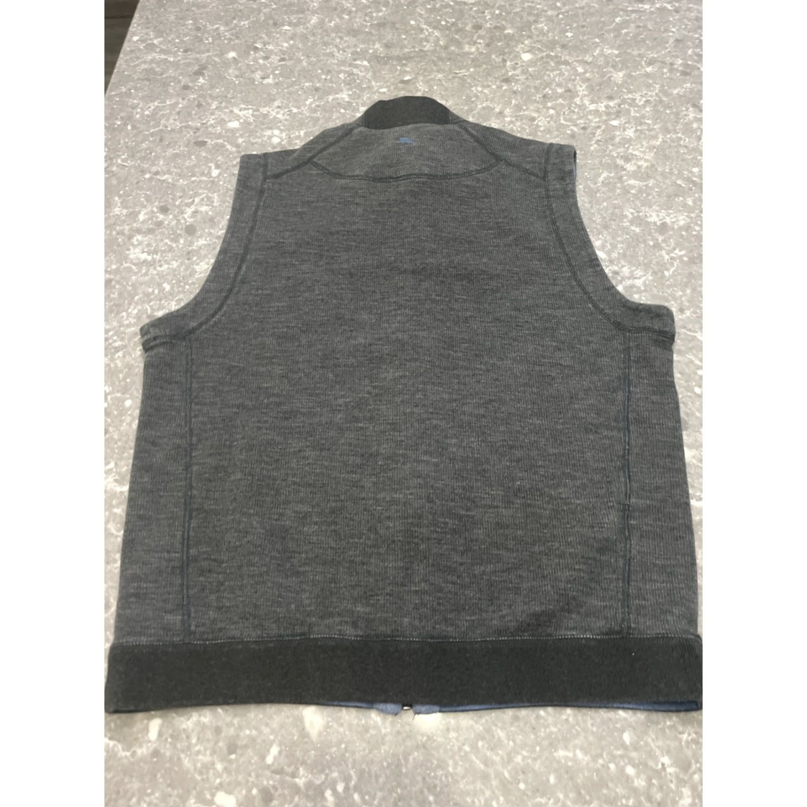 Tommy Bahama Tommy Bahama Vest Sweater Mens 2XL Blue Solid Full Zip Marlin Embroidered Classic Preppy Knit Stand-Up Collar Casual Formal Golf Beach Classiccore Size US XXL / EU 58 / 5 - 4 Thumbnail