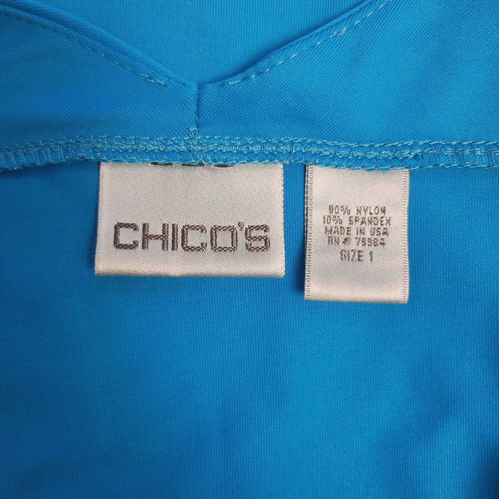 Chicos Chico's Women's 1 Bright Blue V-Neck Casual Tee Size M / US 6-8 / IT 42-44 - 3 Thumbnail