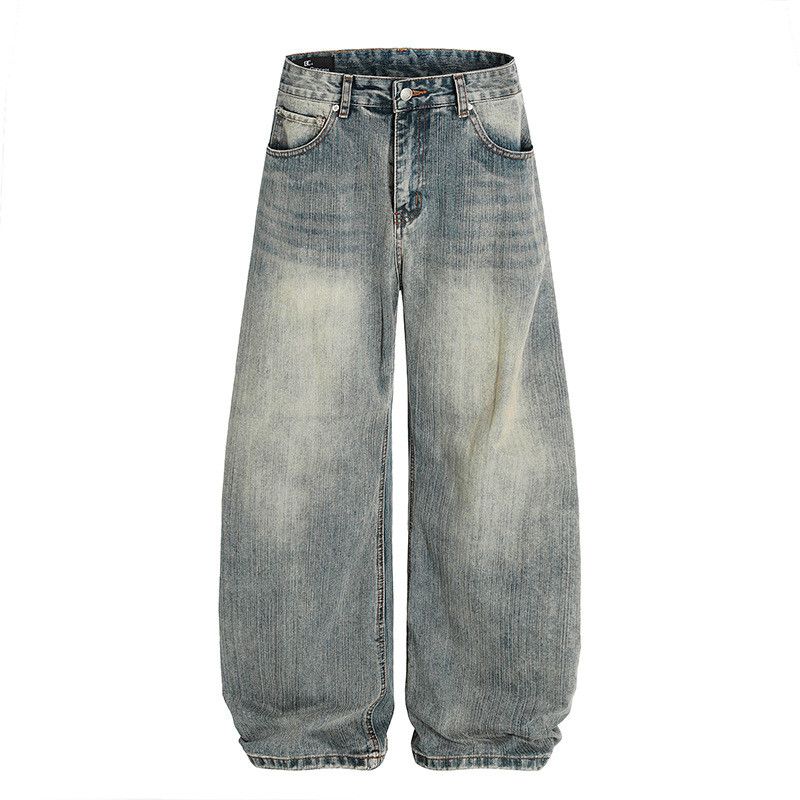 Vintage Vintage Washed Distressed Curved-Leg Jeans Size US 32 / EU 48 - 1 Thumbnail
