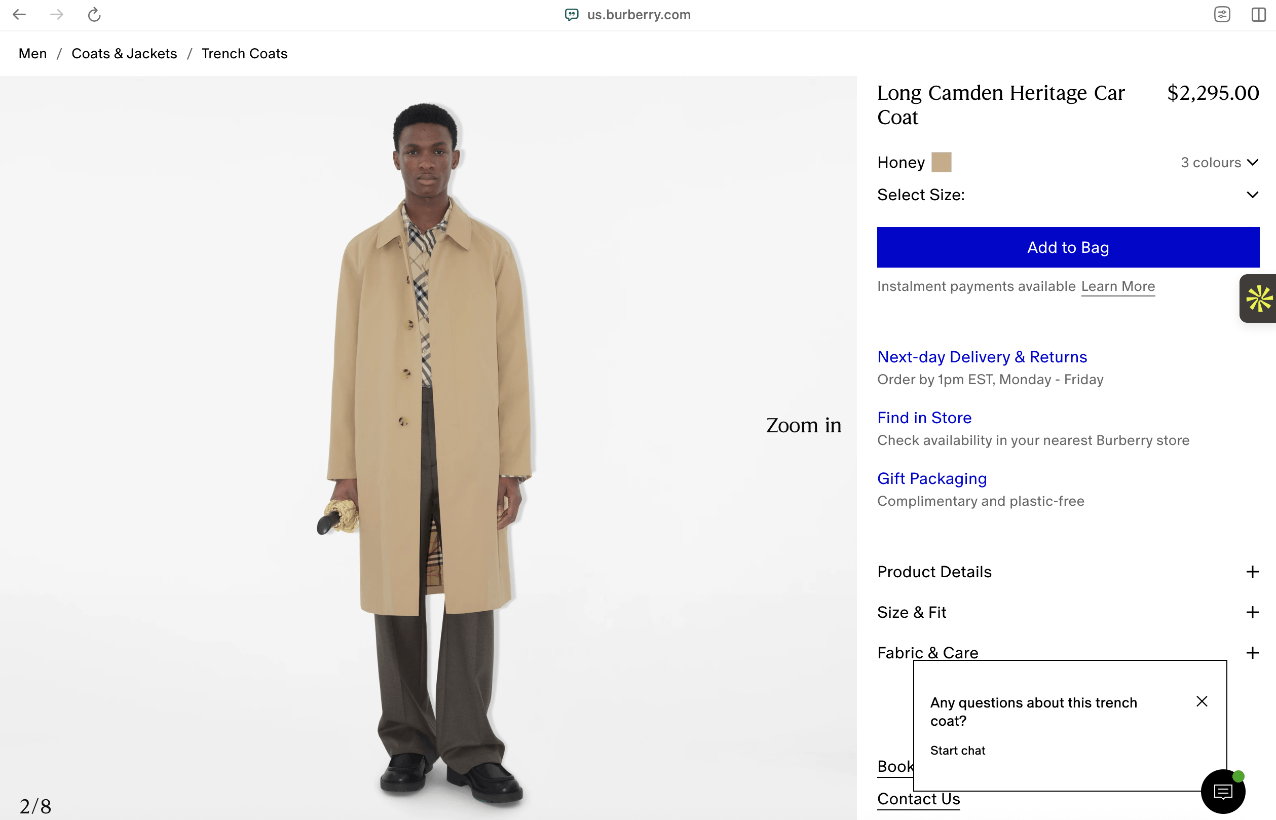 Burberry Burberry Long Camden Heritage Car Coat Trench Coat Size US S / EU 44-46 / 1 - 5 Thumbnail