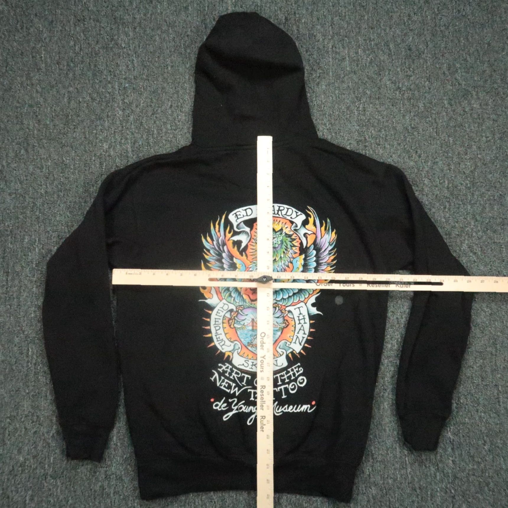 Ed Hardy Hoodie Mens Medium Black Deeper Than Skin De Young Museum Graphic