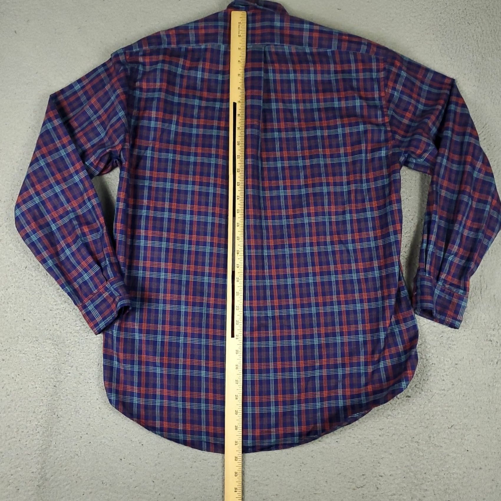 Faconnable Façonnable Shirt Mens S Blue Purple Plaid Button-Up Long Sleeve Casual Business Preppy Size US S / EU 44-46 / 1 - 3 Thumbnail