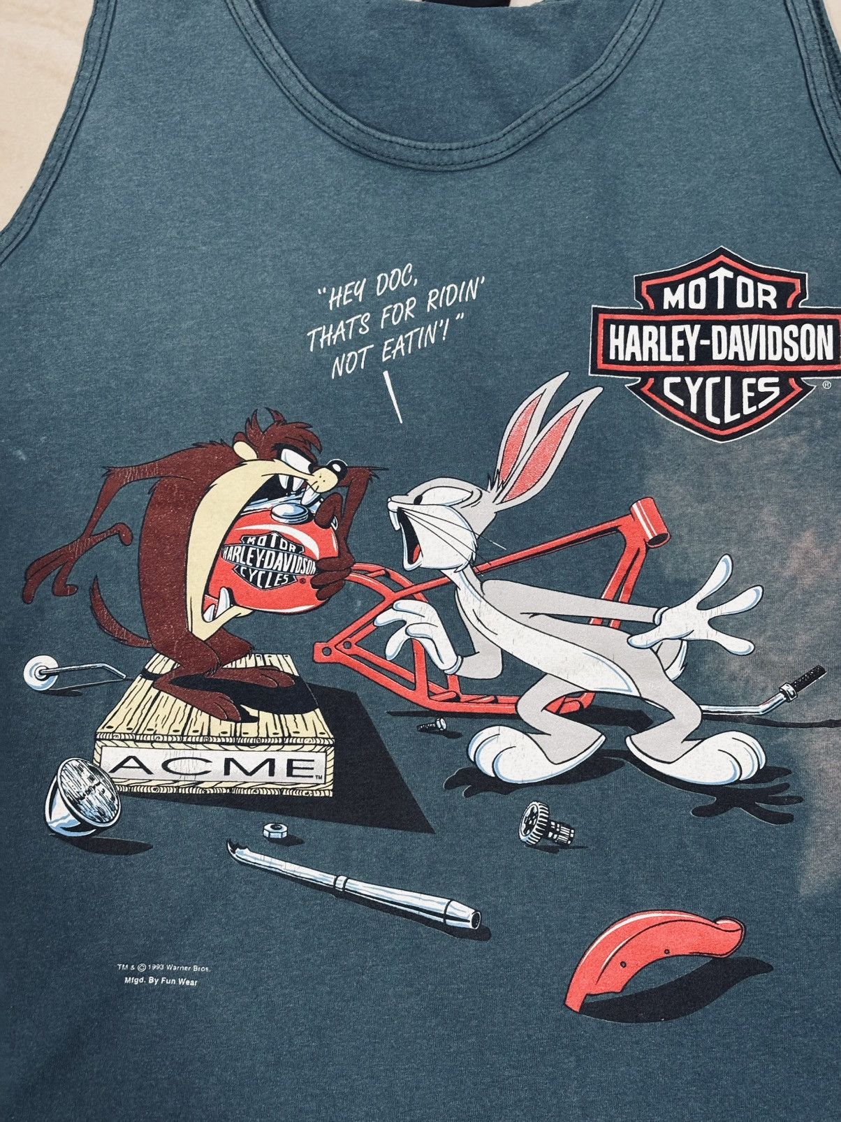 Harley Davidson Vintage 1993 Harley-Davidson x Looney Tunes Tank Top Size US XL / EU 56 / 4 - 2 Thumbnail