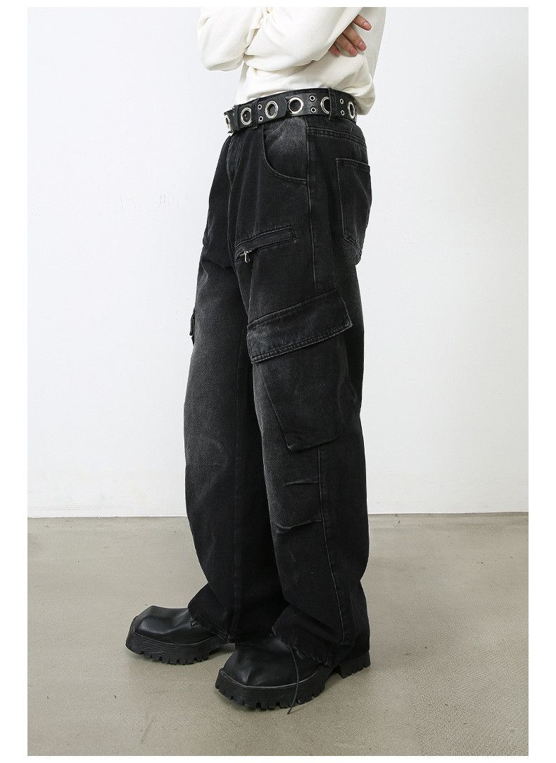 Japanese Brand × Jean High street multi-pocket American washed cargo jeans for men Size US 32 / EU 48 - 3 Thumbnail
