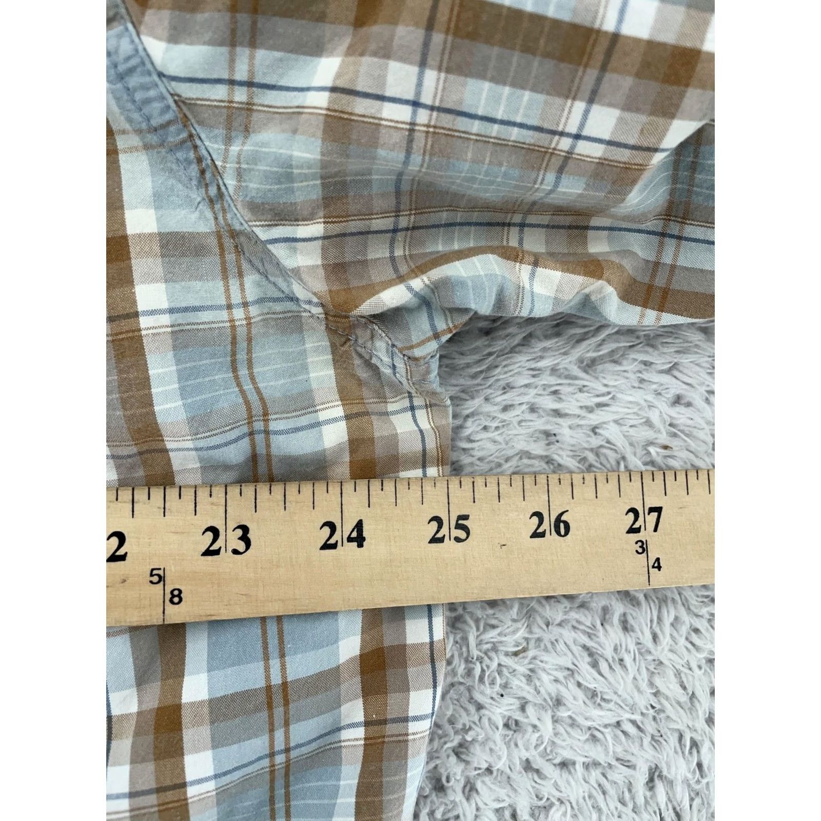 Carhartt Carhartt Plaid Work Shirt XL Light Brown Blue Casual Button Down Short Sleeve Size US XL / EU 56 / 4 - 5 Thumbnail