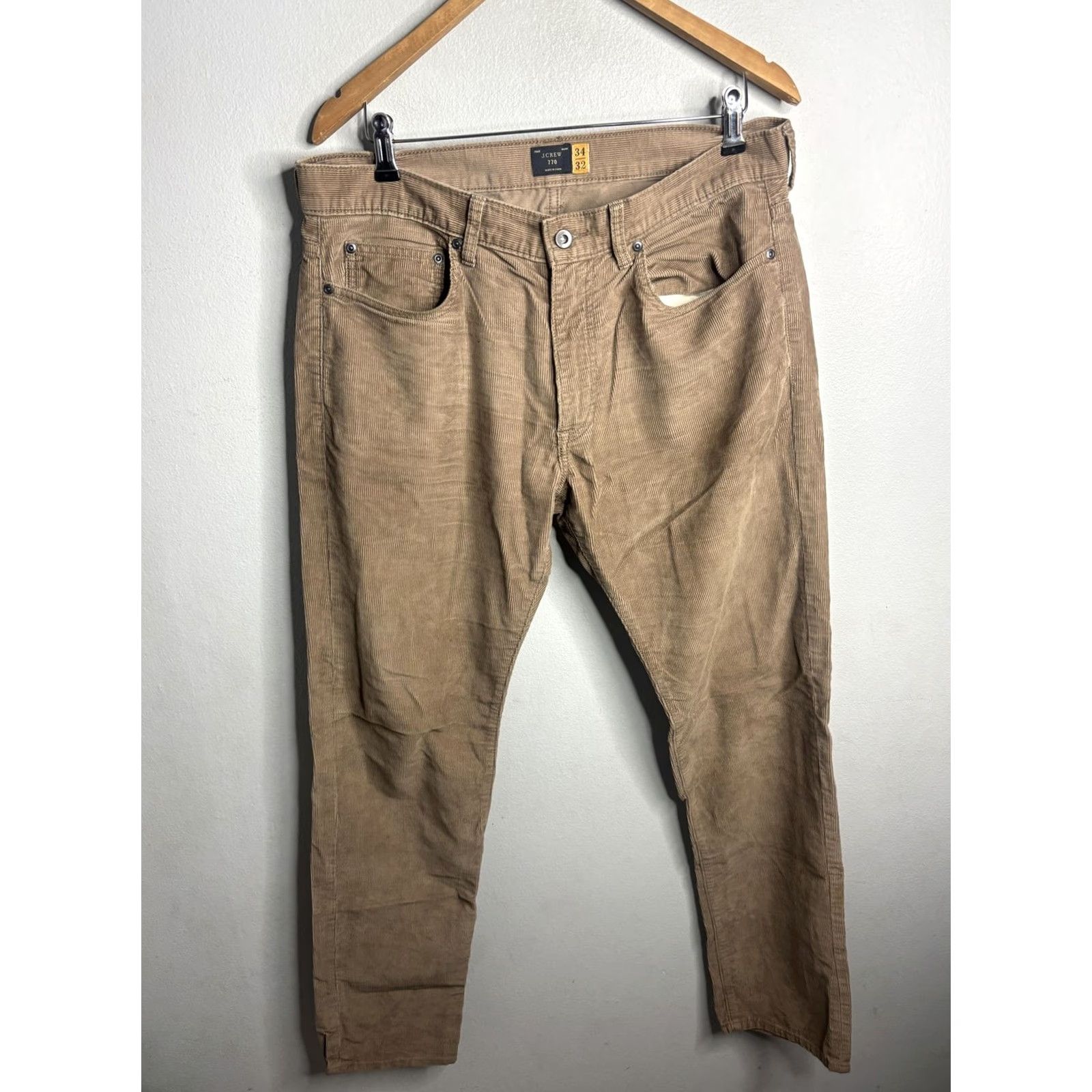 J.Crew J.Crew Pants Mens 34x32 Beige Corduroy 770 Straight 5-Pocket Casual Cords Pants Shirt? Size US 34 / EU 50 - 3 Thumbnail