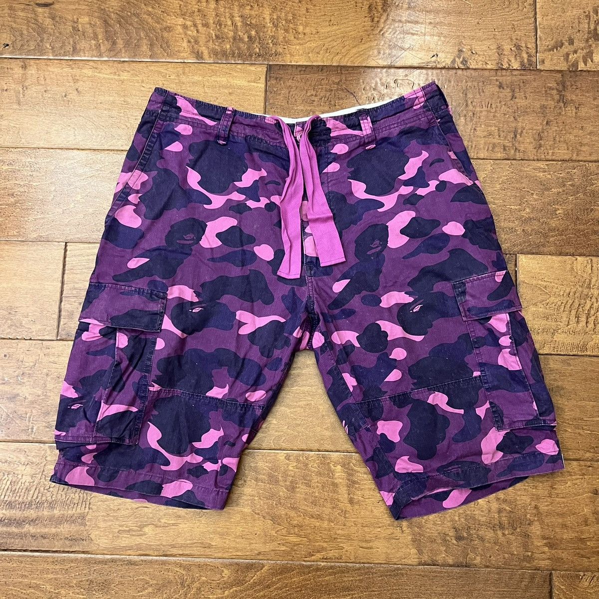 Bape 2005 Purple Camo Cargo Shorts Large 36