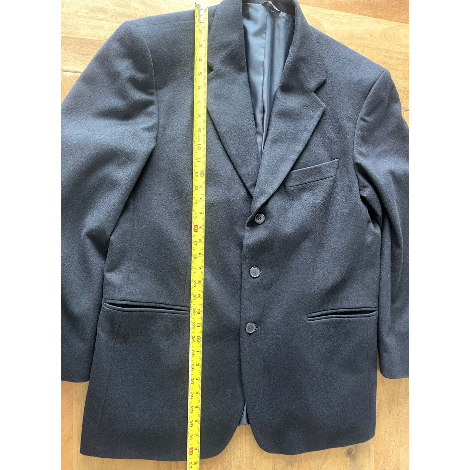 Vintage Rialto Coat Men 42 Wool Cashmere Blend Wool Tweed Button Overcoat Italy Blazer Jacket Size 42R - 4 Thumbnail