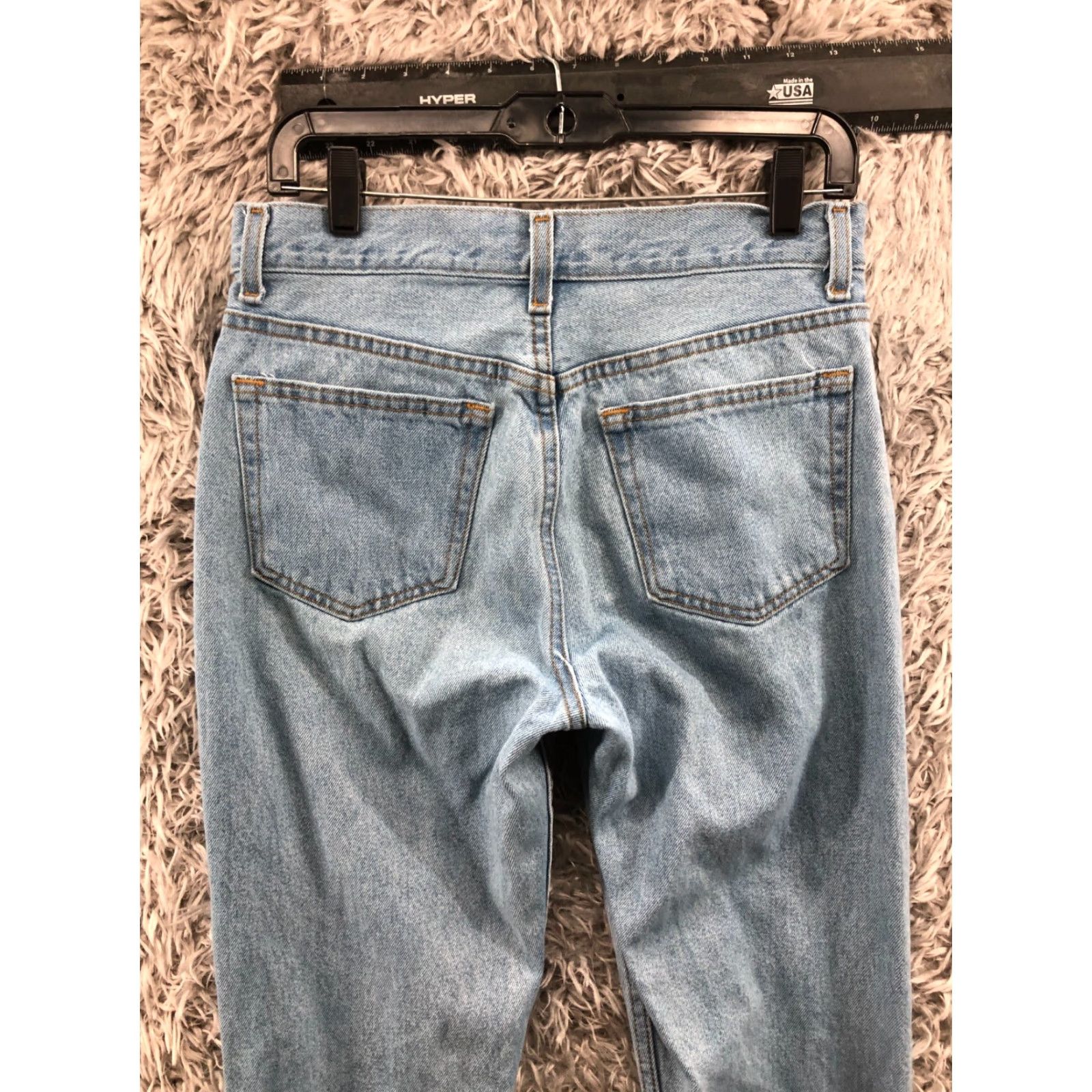 George George Jeans Mens 29x30 Regular Mid Stone Blue 5-Pocket Denim Straight Blah Size US 29 - 6 Thumbnail