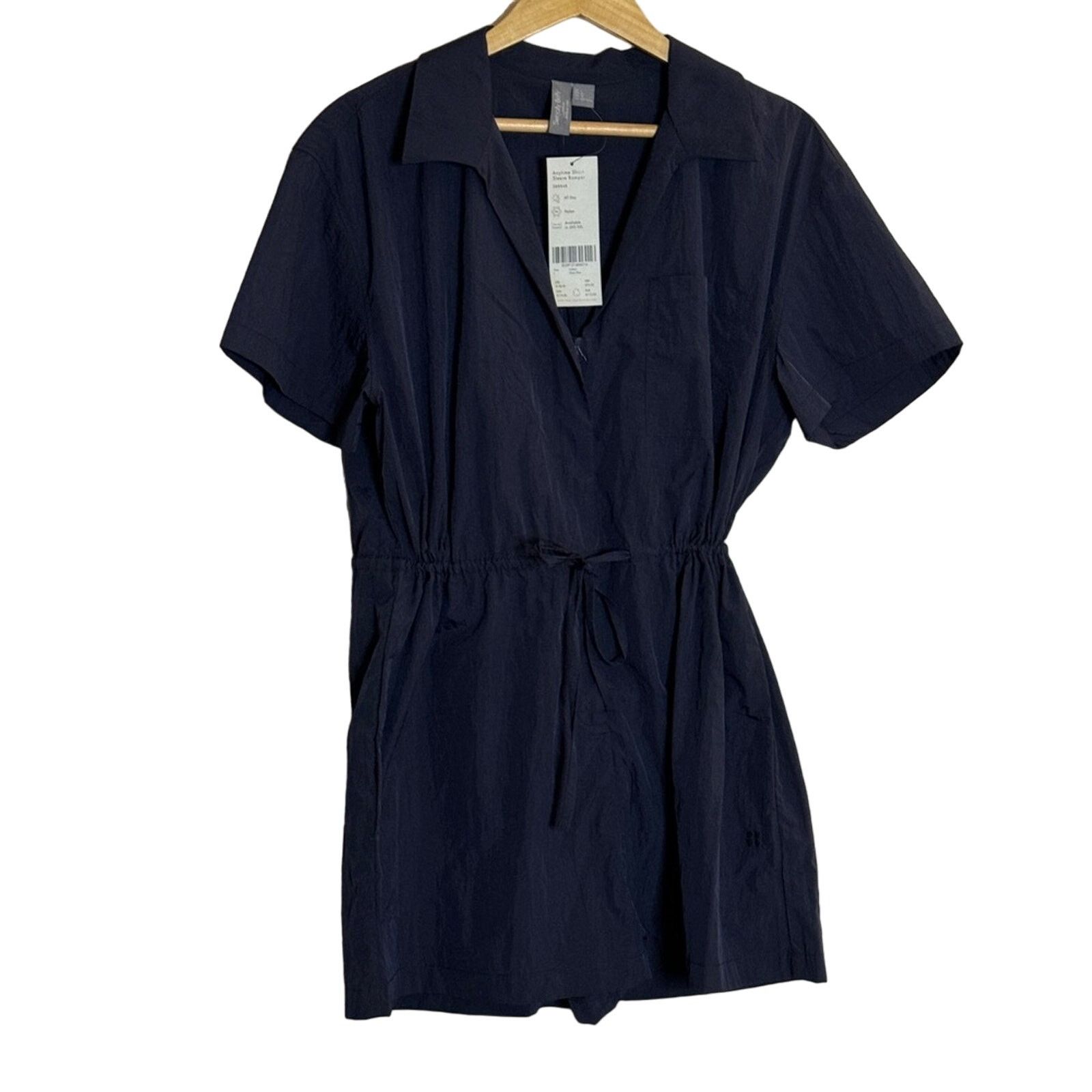 Sweaty Betty Sweaty Betty Anytime Short Sleeve Romper Navy Blue Size L Size 34" / US 12 / IT 48 - 5 Thumbnail