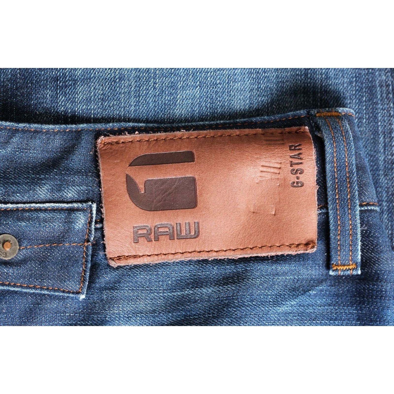 G-Star G-STAR LUMBER Jeans Men Size W33 L34 / Inseam ~31" / 5-Pocket Denim Classic / Medium Wash / Blue / Regular Size 24" / US 00 / IT 34 - 4 Thumbnail