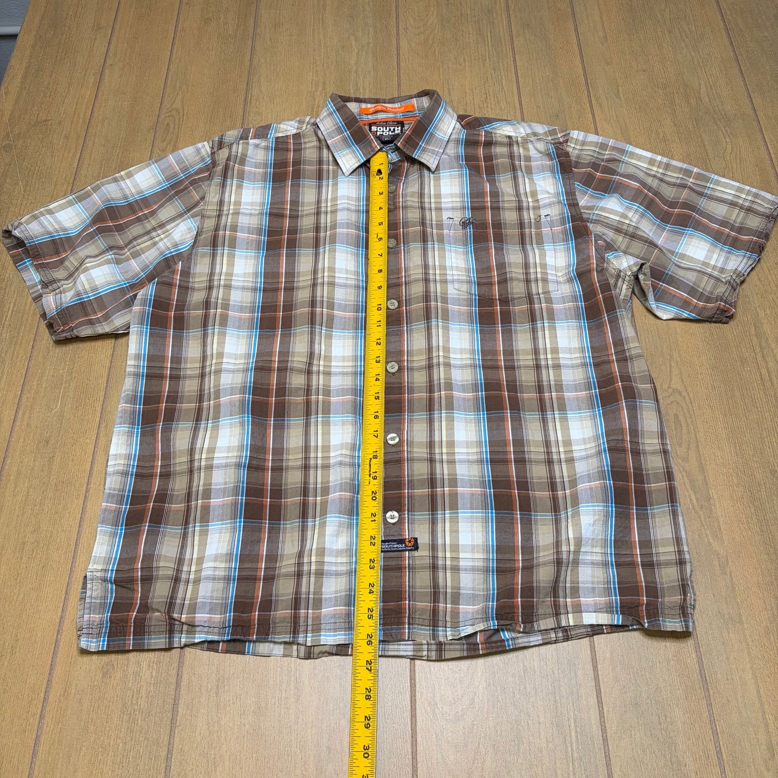 Southpole Vintage South Pole Plaid Button Up Shirt Mens XL Brown Y2K Size US XL / EU 56 / 4 - 4 Thumbnail