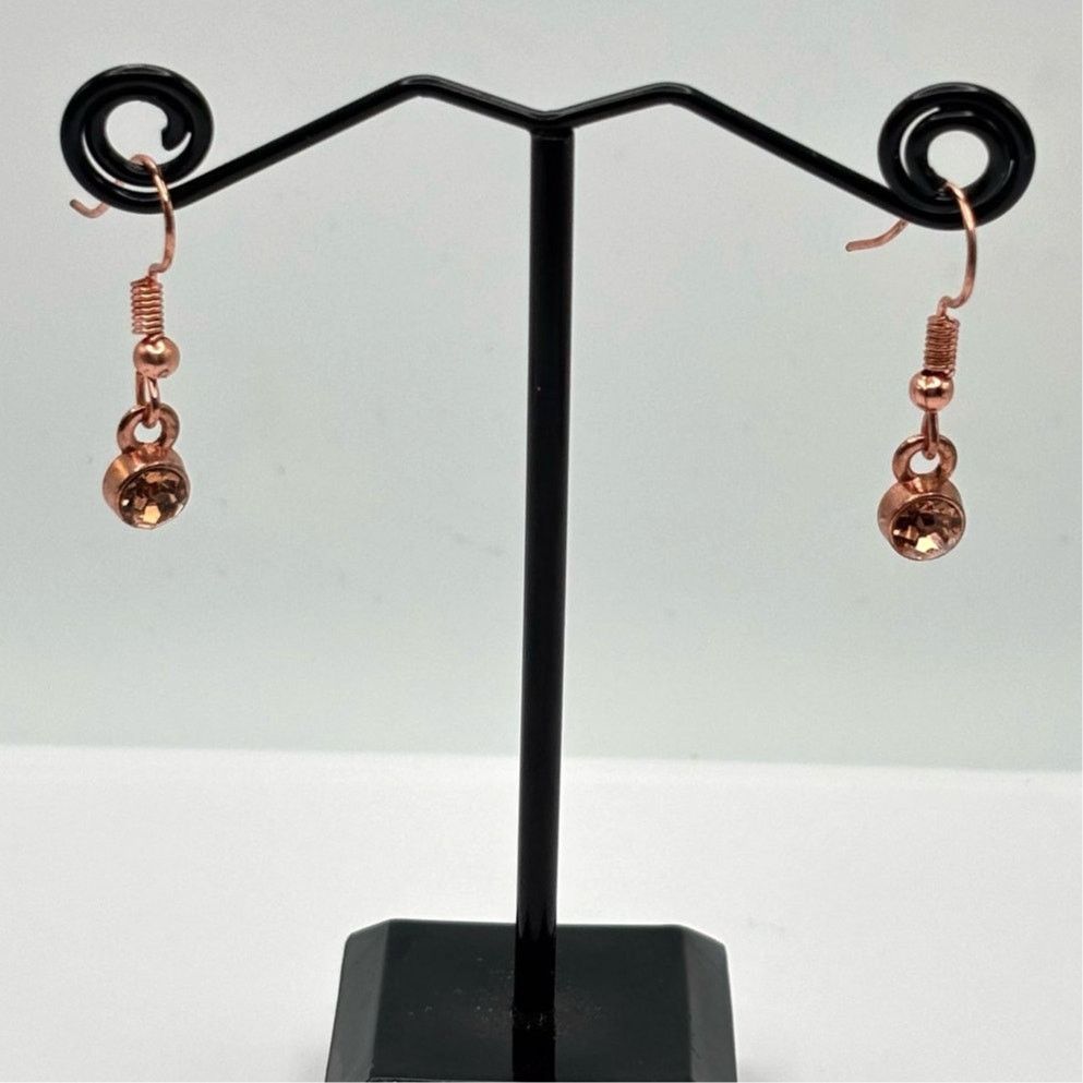 Other Rose Gold Crystal Earrings Size ONE SIZE - 2 Thumbnail