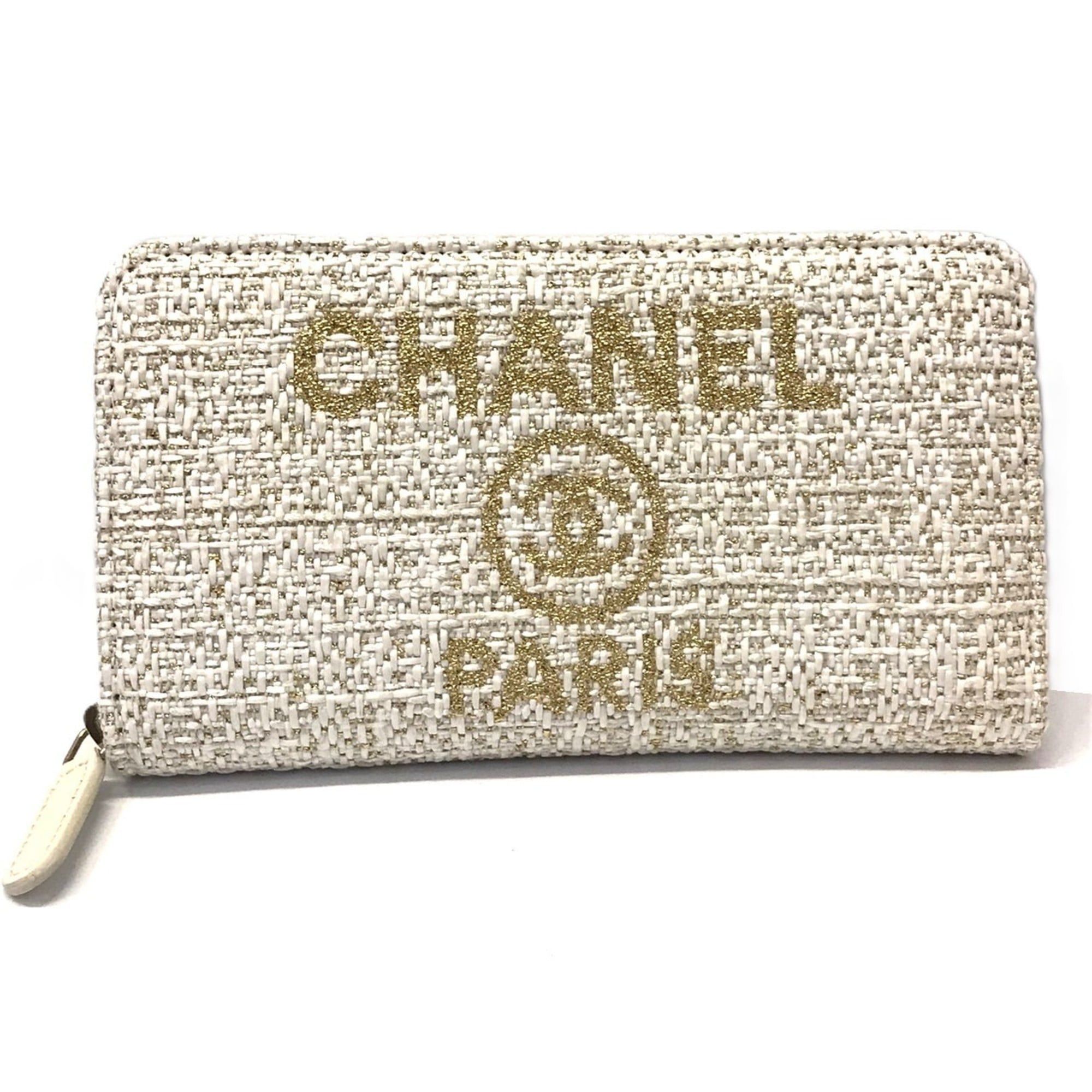Chanel CHANEL Deauville Round Long Wallet in Tweed and White Gold A81973 Size ONE SIZE - 1 Thumbnail