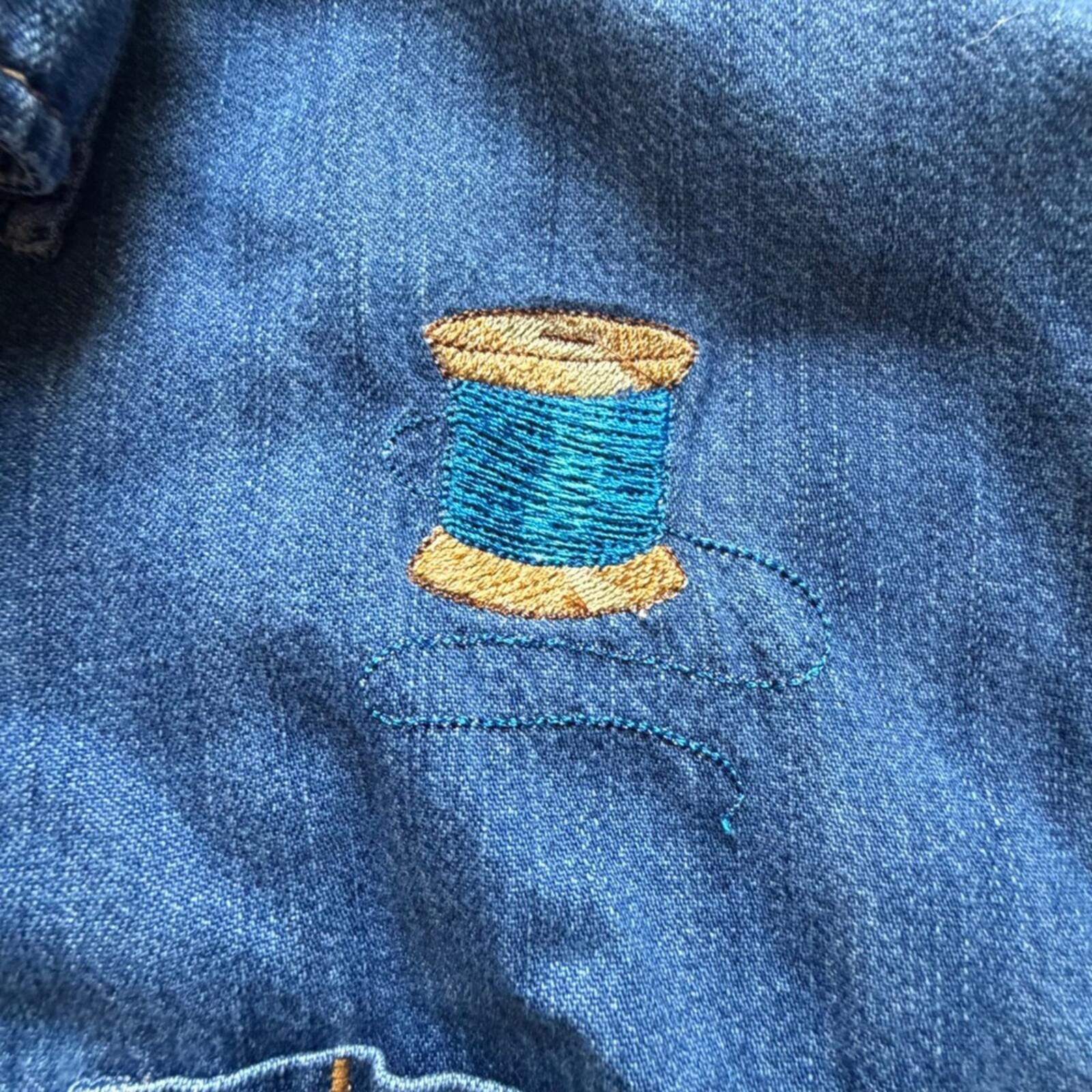 Other Levi Strauss Signature Denim Shirt Quilt Embroidery Blue Size L / US 10 / IT 46 - 3 Thumbnail