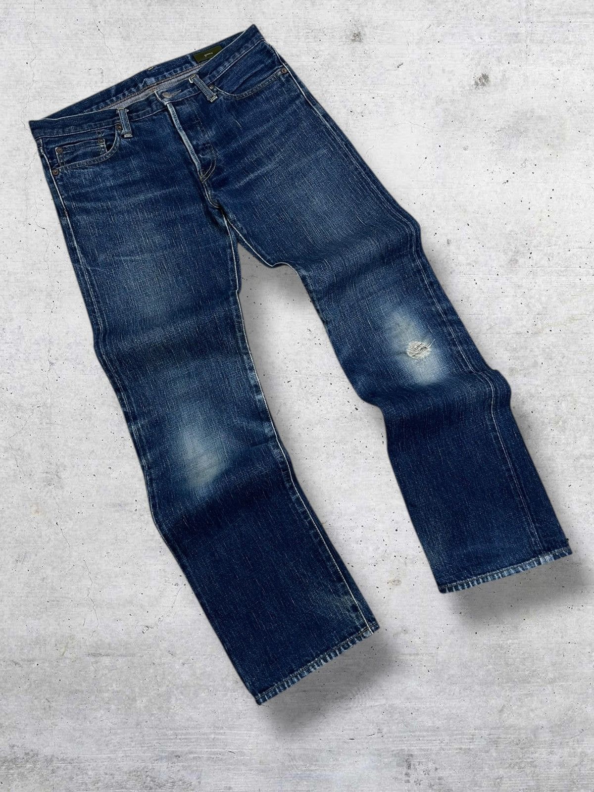 Beauty Beast VINTAGE GREEN 90S JAPAN DESIGNER SELVEDGE INDIGO ROCK DENIM Size US 32 / EU 48 - 2 Thumbnail