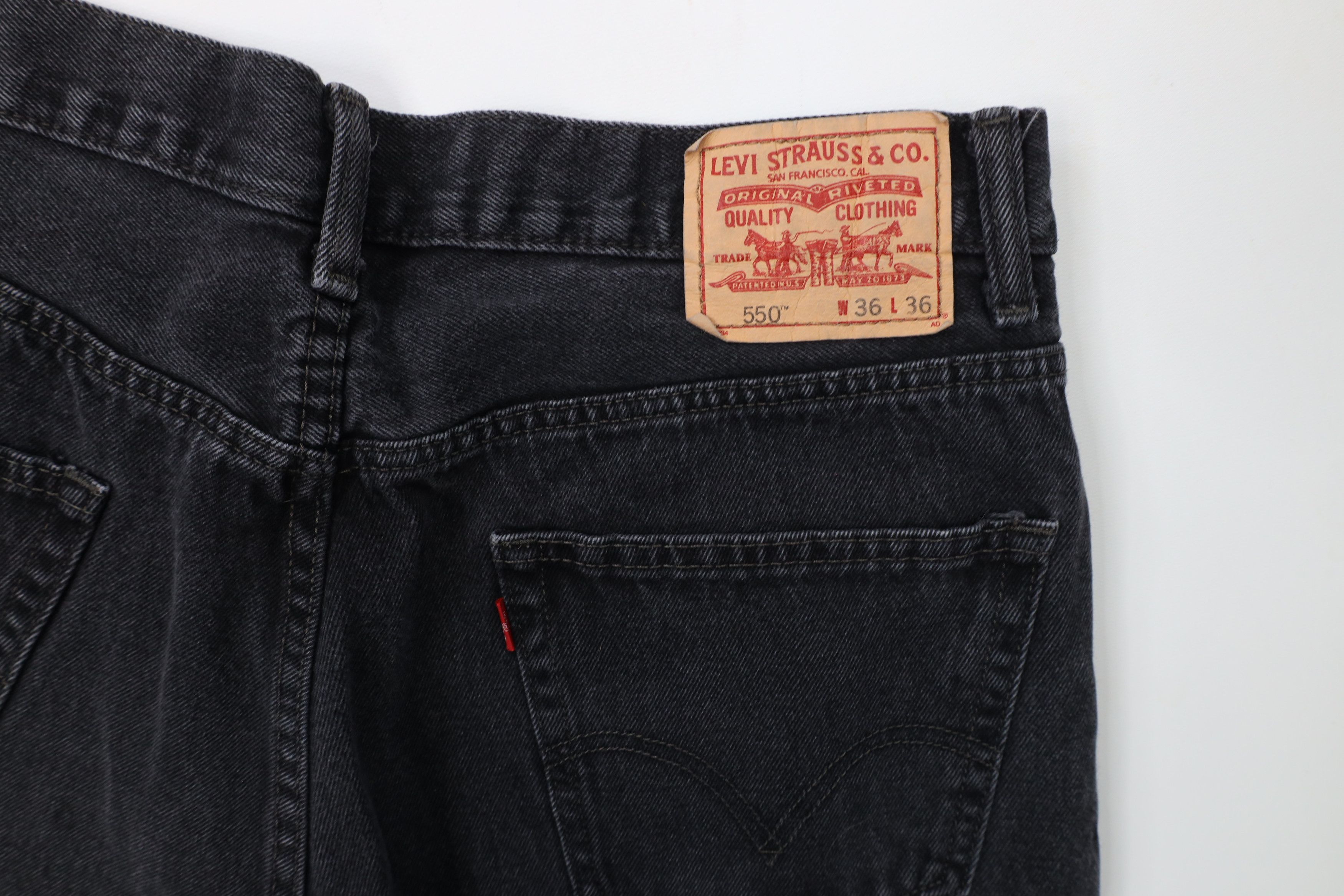 Levi's × Vintage Vintage Y2K Levis 550 Relaxed Fit Denim Jeans Black Cotton Size US 36 / EU 52 - 14 Thumbnail