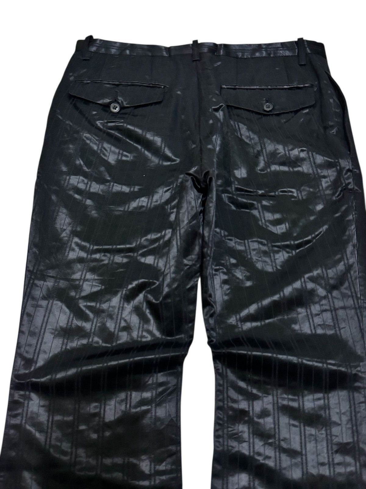 Tete Homme Vintage Tete Homme Black Glossy Flare Pants Bell Bottoms Size US 29 - 8 Thumbnail