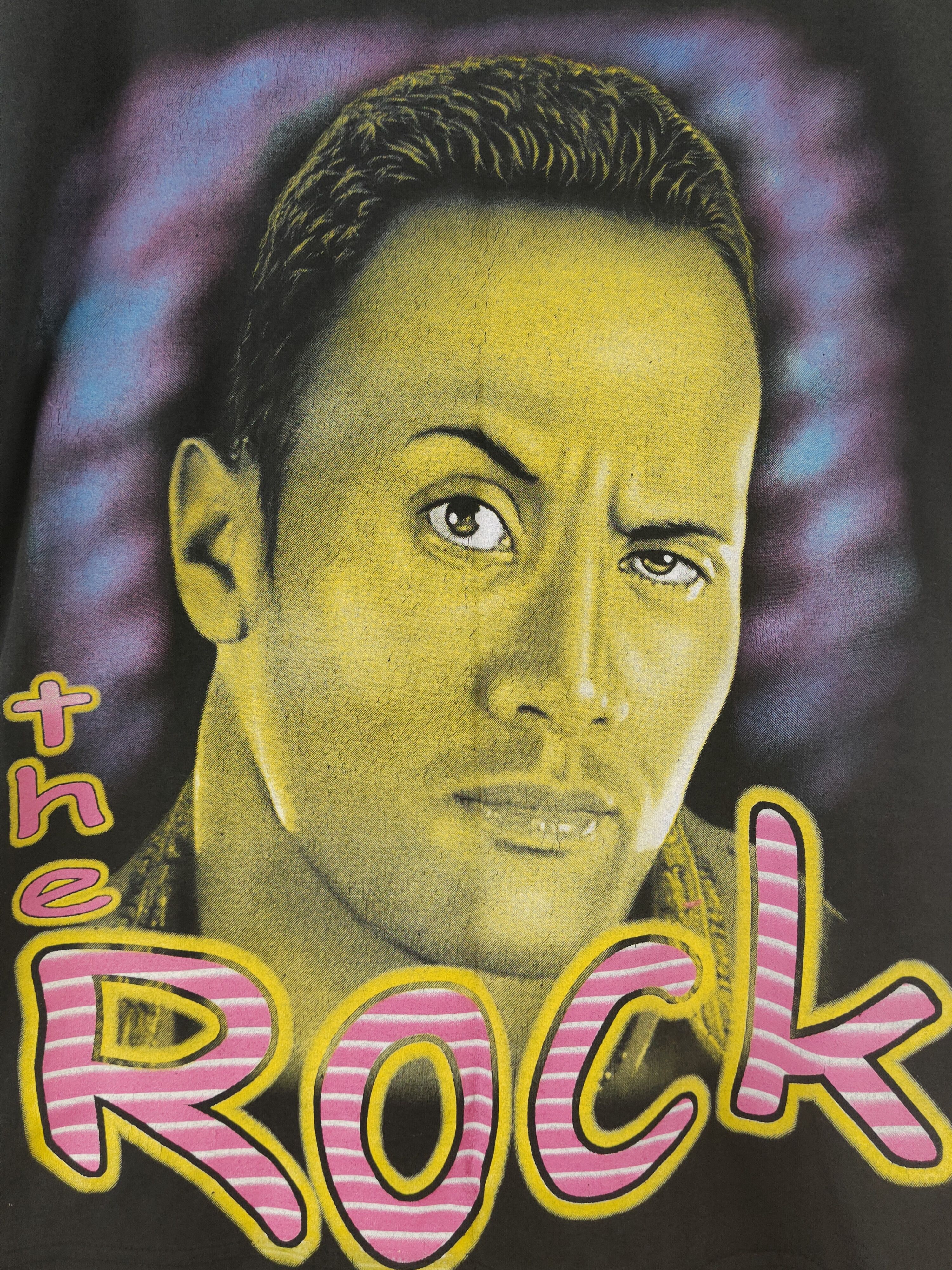 WWF DL vintage wwf Black The Rock Short Sleeve T-shirt #2772 Size US S / EU 44-46 / 1 - 2 Thumbnail