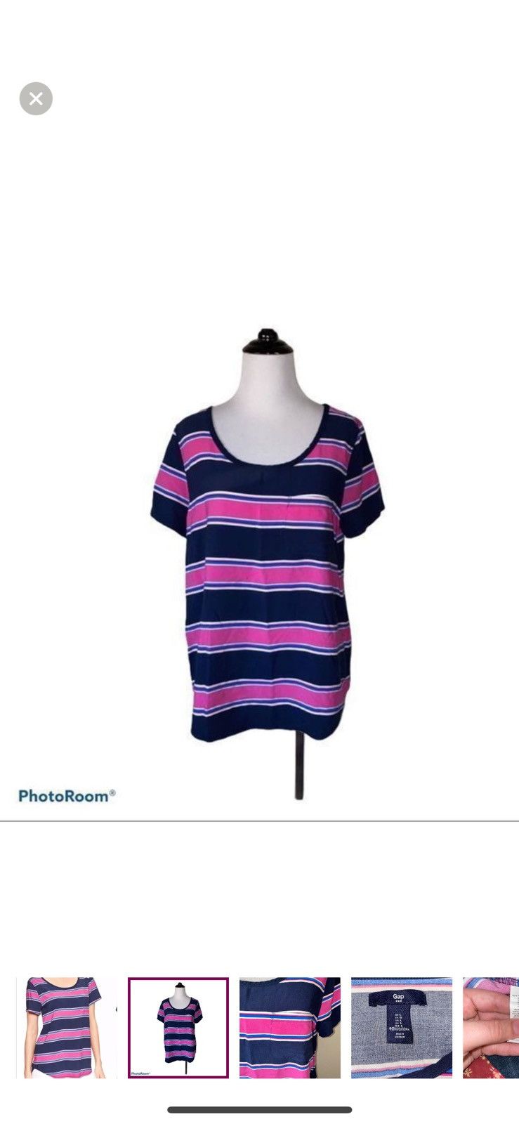 Gap Gap large stripe crew tee blouse Size L / US 10 / IT 46 - 1 Thumbnail