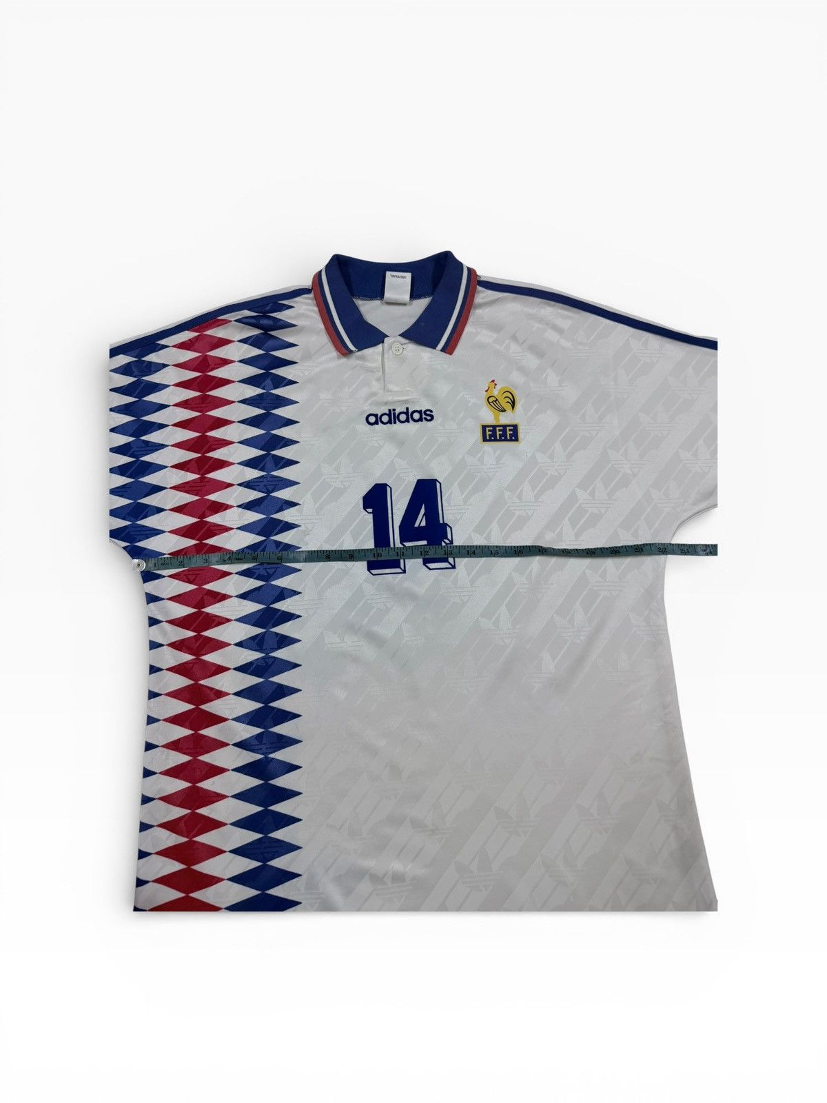 Adidas Vtg⚽️1994 World Cup Jersey France#14 Zidane Size US L / EU 52-54 / 3 - 13 Thumbnail