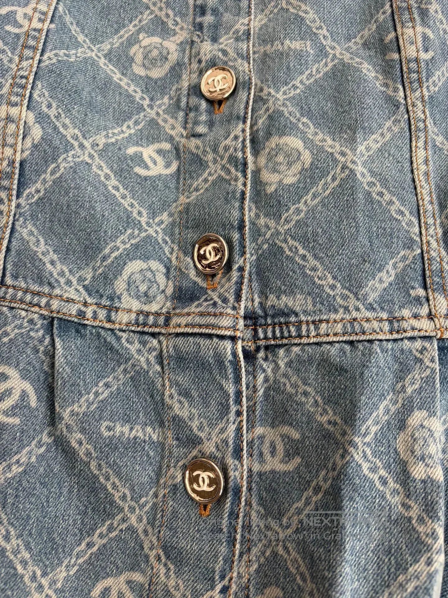 Chanel Chanel Blue Camellia Denim Jacket. Size US L / EU 52-54 / 3 - 3 Thumbnail