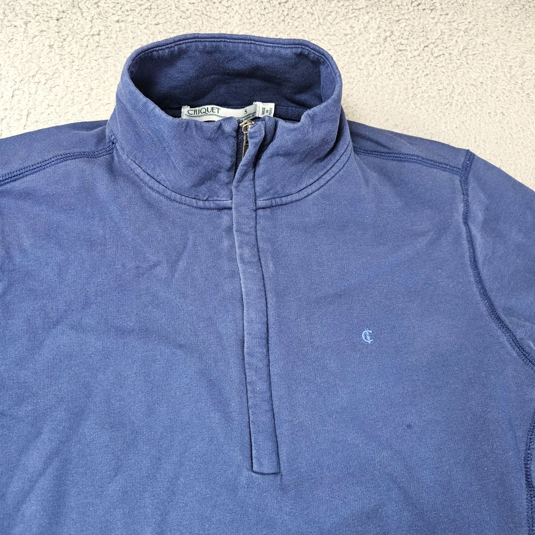 Vintage Criquet Pullover Shirt Mens Small Blue 1/2 Zip Long Sleeve Mock Golf Sweatshirt Size US S / EU 44-46 / 1 - 2 Thumbnail