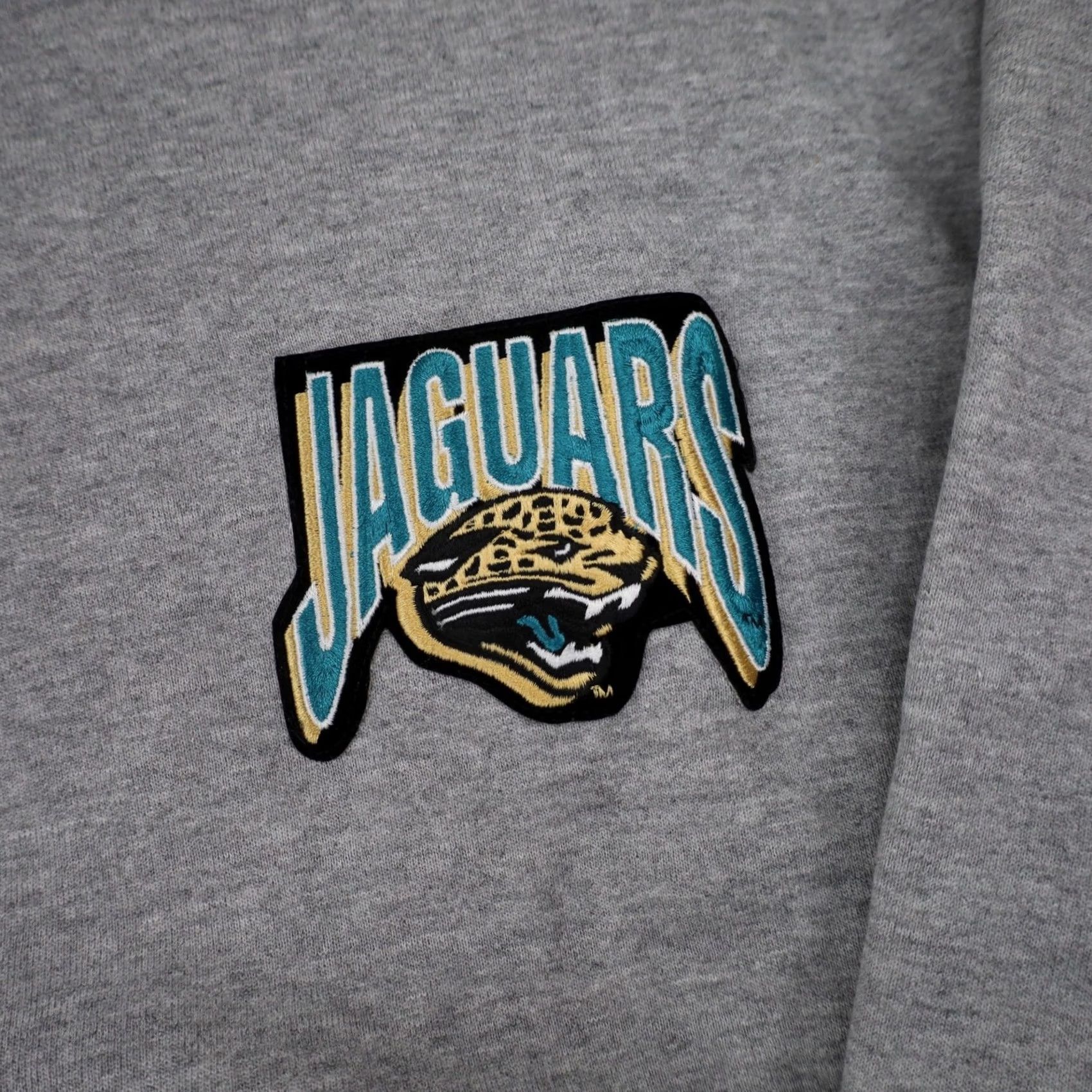 NFL VINTAGE Majestic Jacksonville Jaguars Sweatshirt Patch Mock Neck Pullover Men XL Gray NFL Size US XL / EU 56 / 4 - 4 Thumbnail