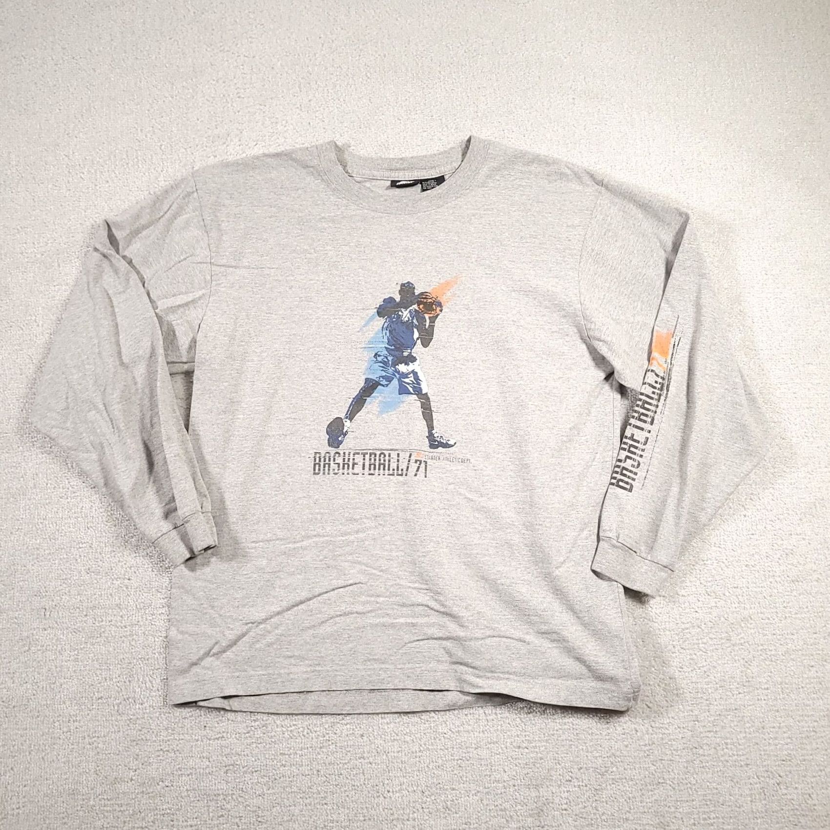 Starter VINTAGE Starter Shirt Men Large Gray Long Sleeve Basketball 90s Y2K Sports Size US L / EU 52-54 / 3 - 2 Thumbnail