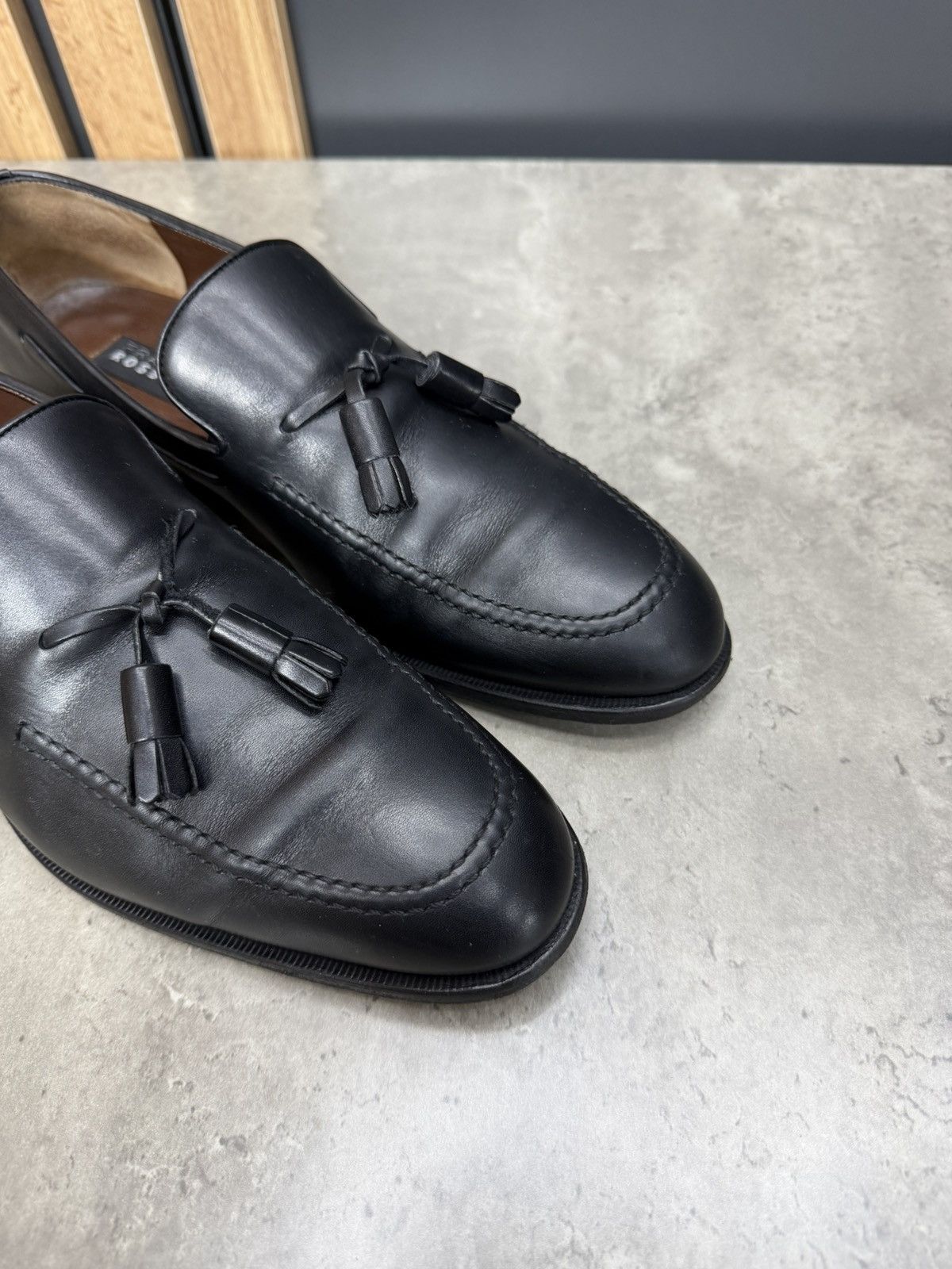 Fratelli Rossetti Fratelli Rossetti Black Tassel Loafers Men’s Size 8 1/2 Size US 9.5 / EU 42-43 - 4 Thumbnail